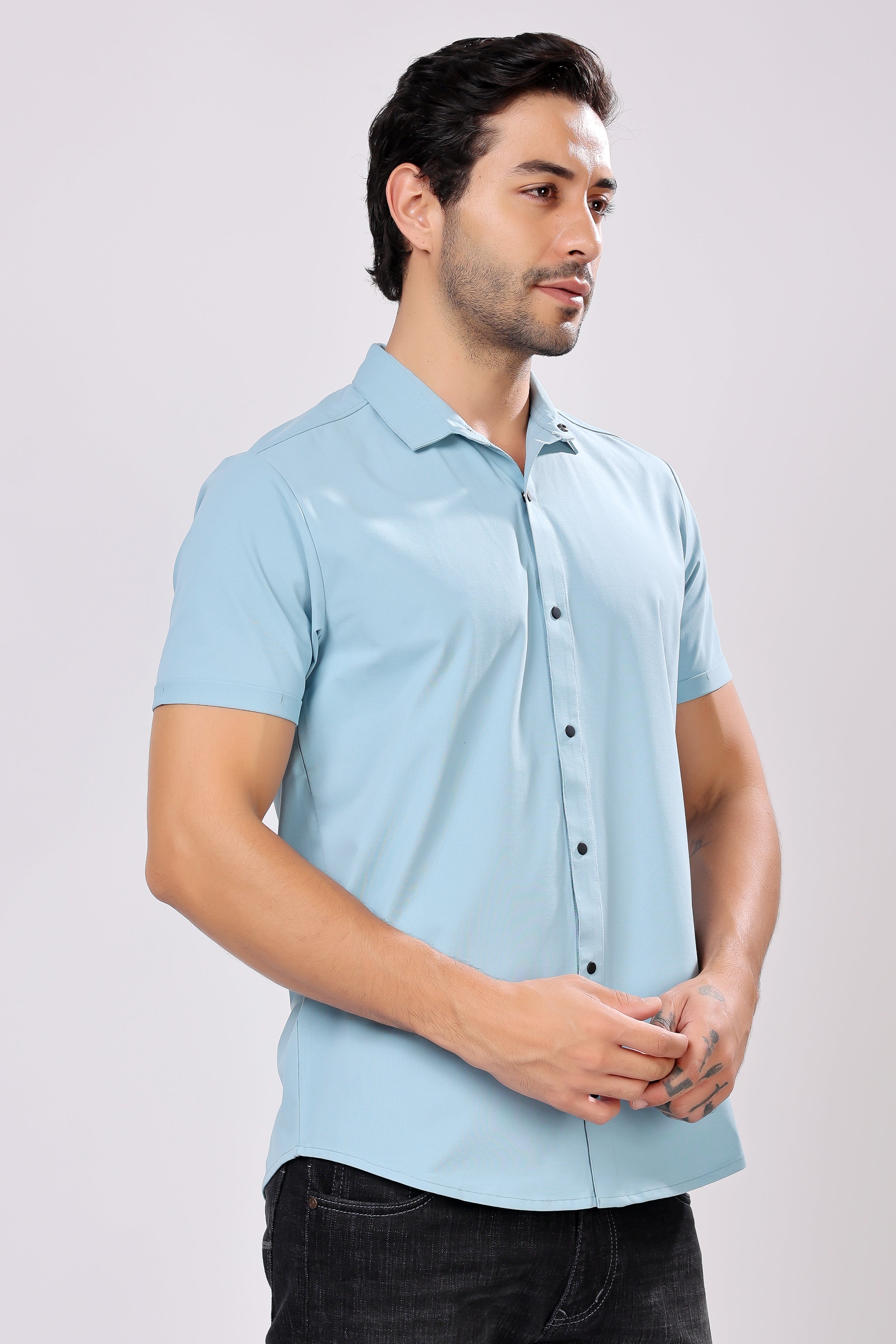 STYLOX HALF SLEEVE LYCRA SHIRT - Stylox