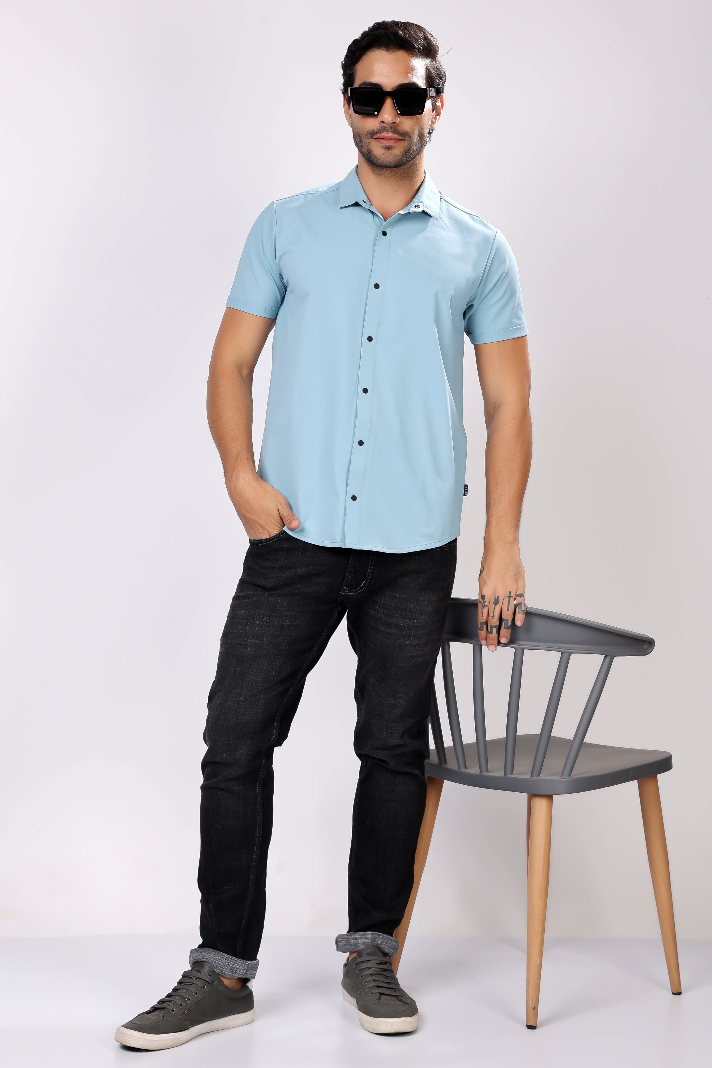 STYLOX HALF SLEEVE LYCRA SHIRT - Stylox
