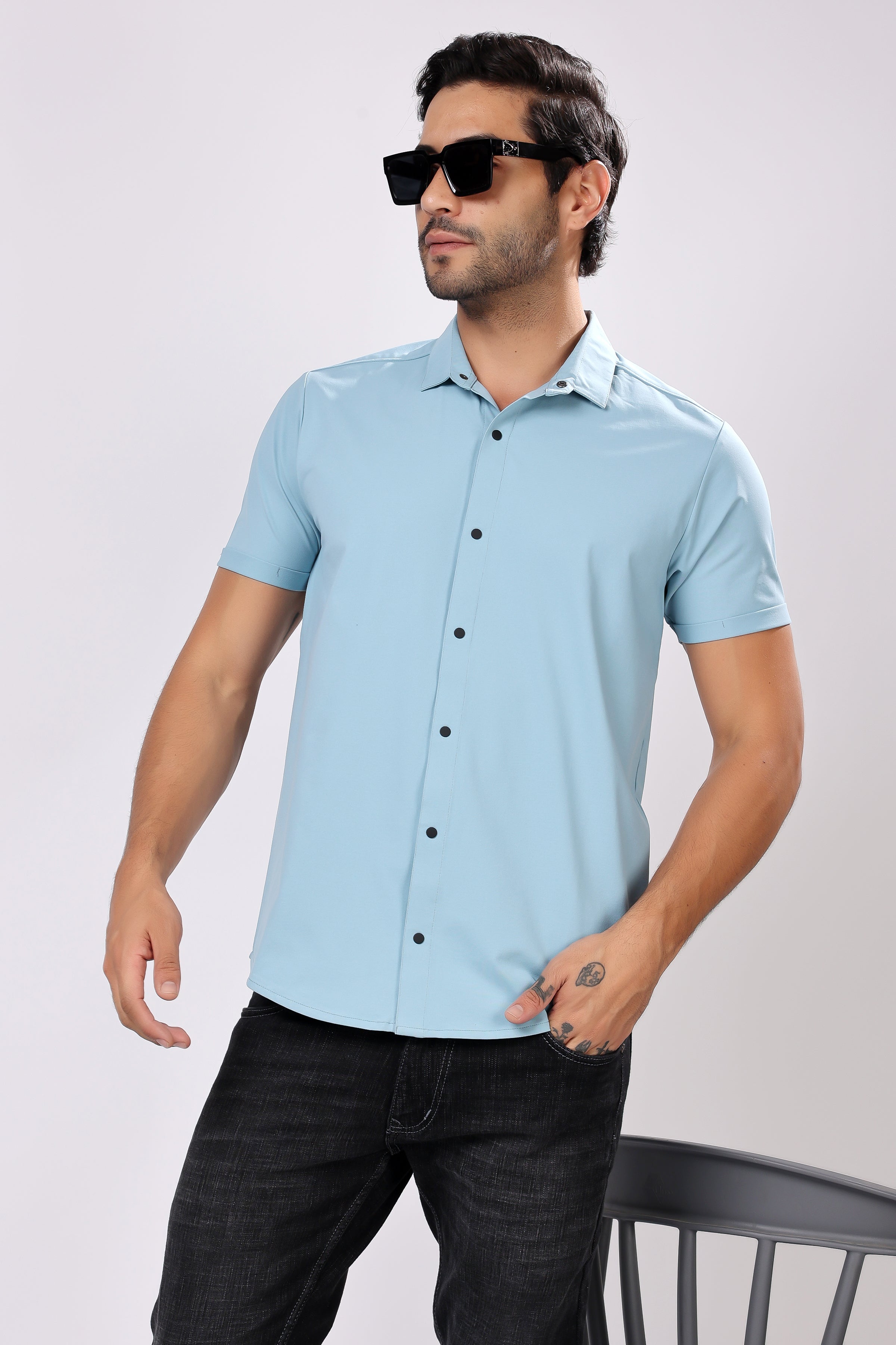 STYLOX HALF SLEEVE LYCRA SHIRT - Stylox