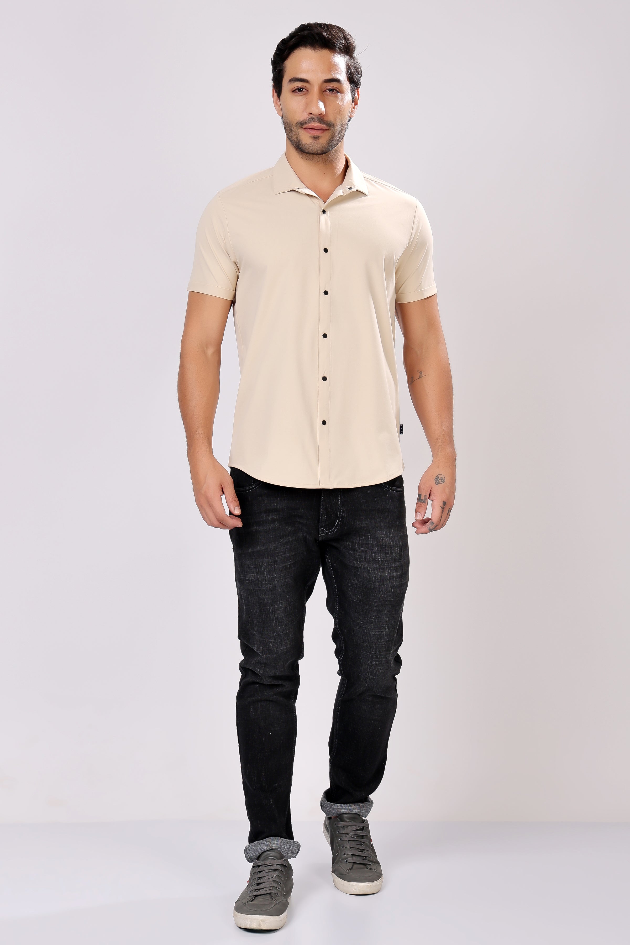 STYLOX HALF SLEEVE LYCRA SHIRT - Stylox