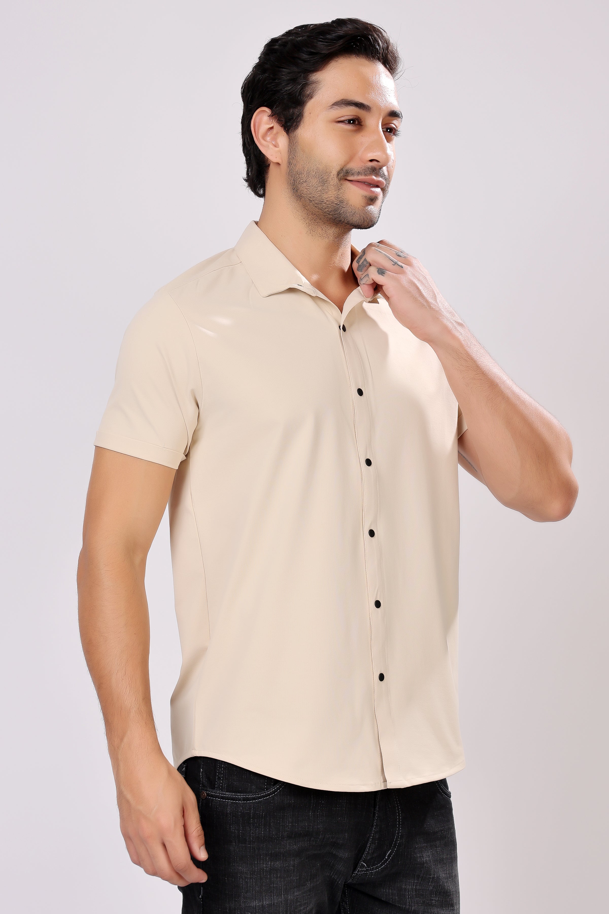 STYLOX HALF SLEEVE LYCRA SHIRT - Stylox