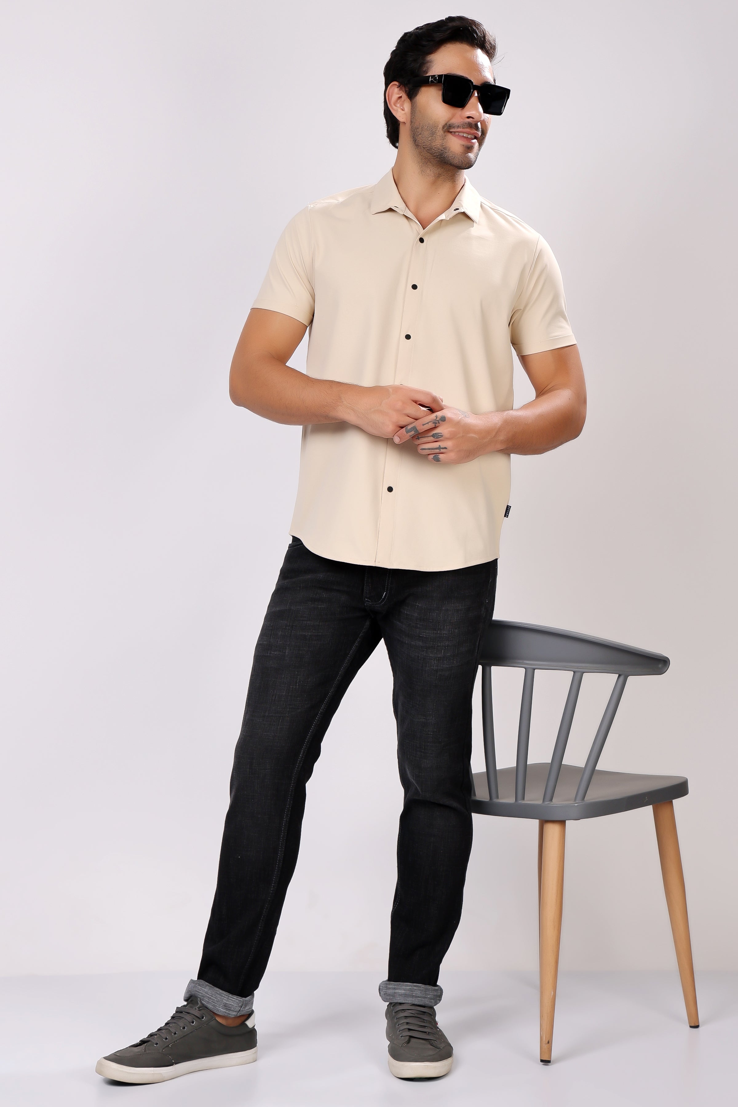 STYLOX HALF SLEEVE LYCRA SHIRT - Stylox
