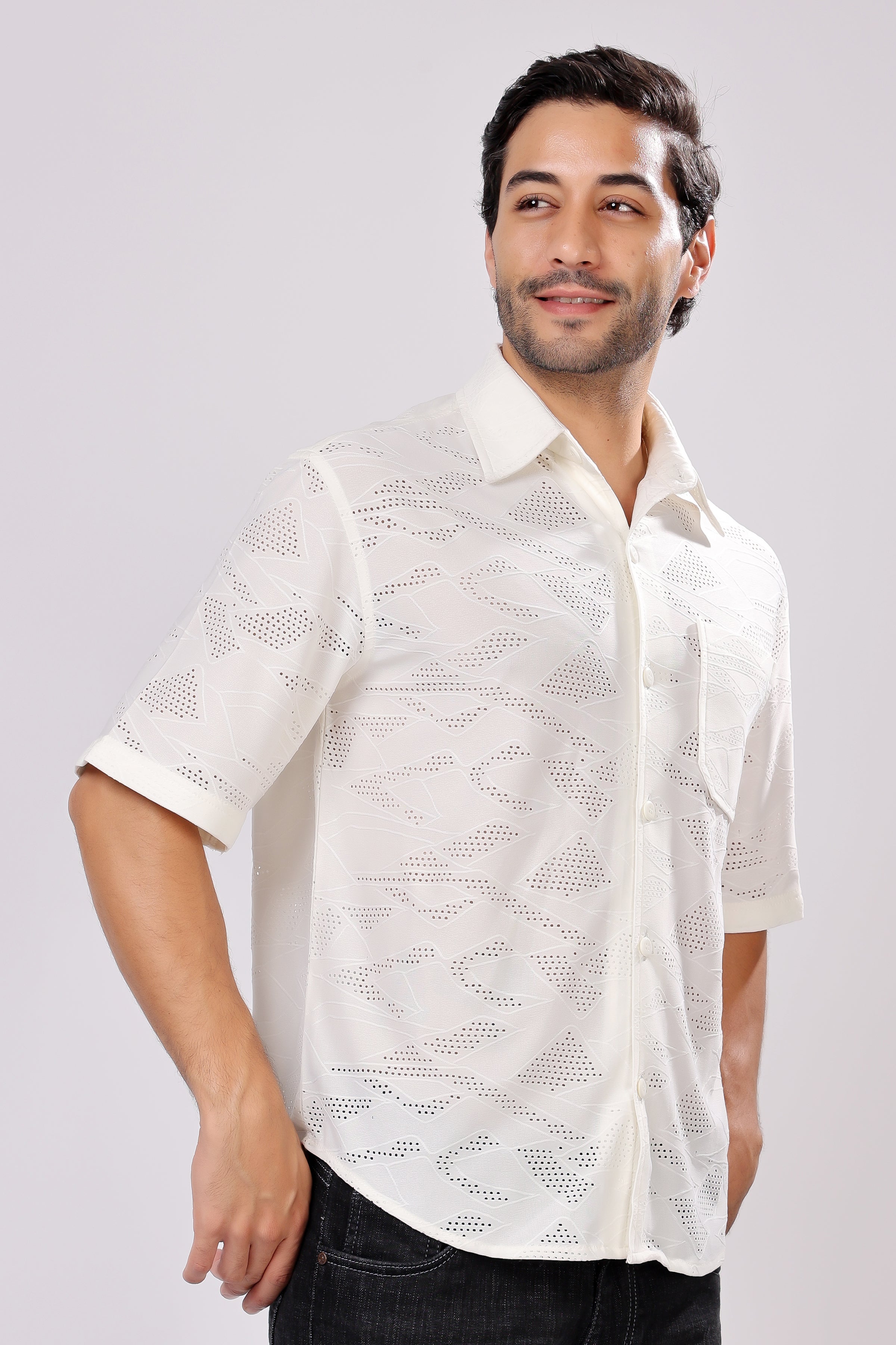 STYLOX NET HALF SLEEVE SHIRT - Stylox
