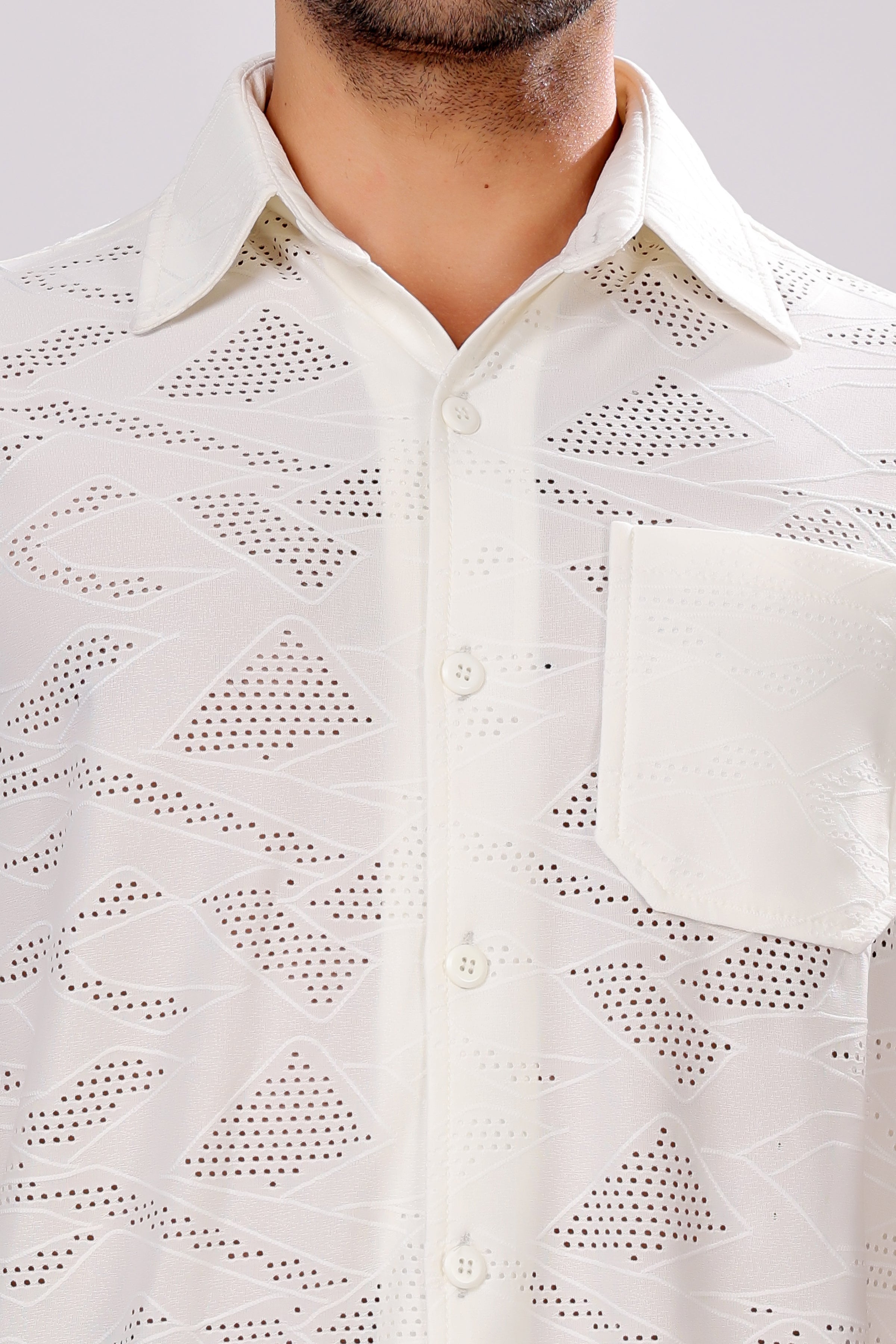STYLOX NET HALF SLEEVE SHIRT - Stylox