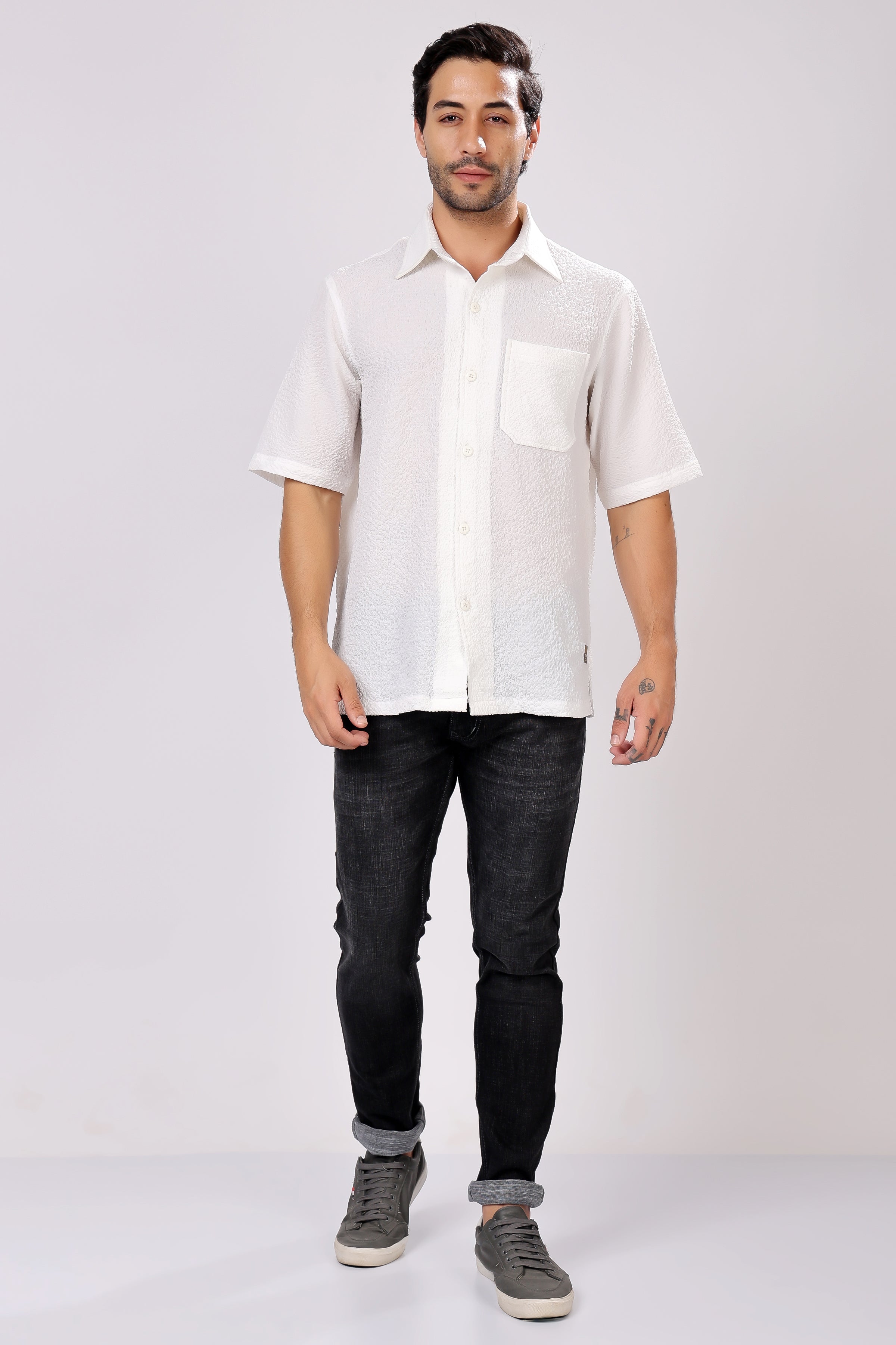 STYLOX HALF SLEEVE SOLID SHIRT - Stylox