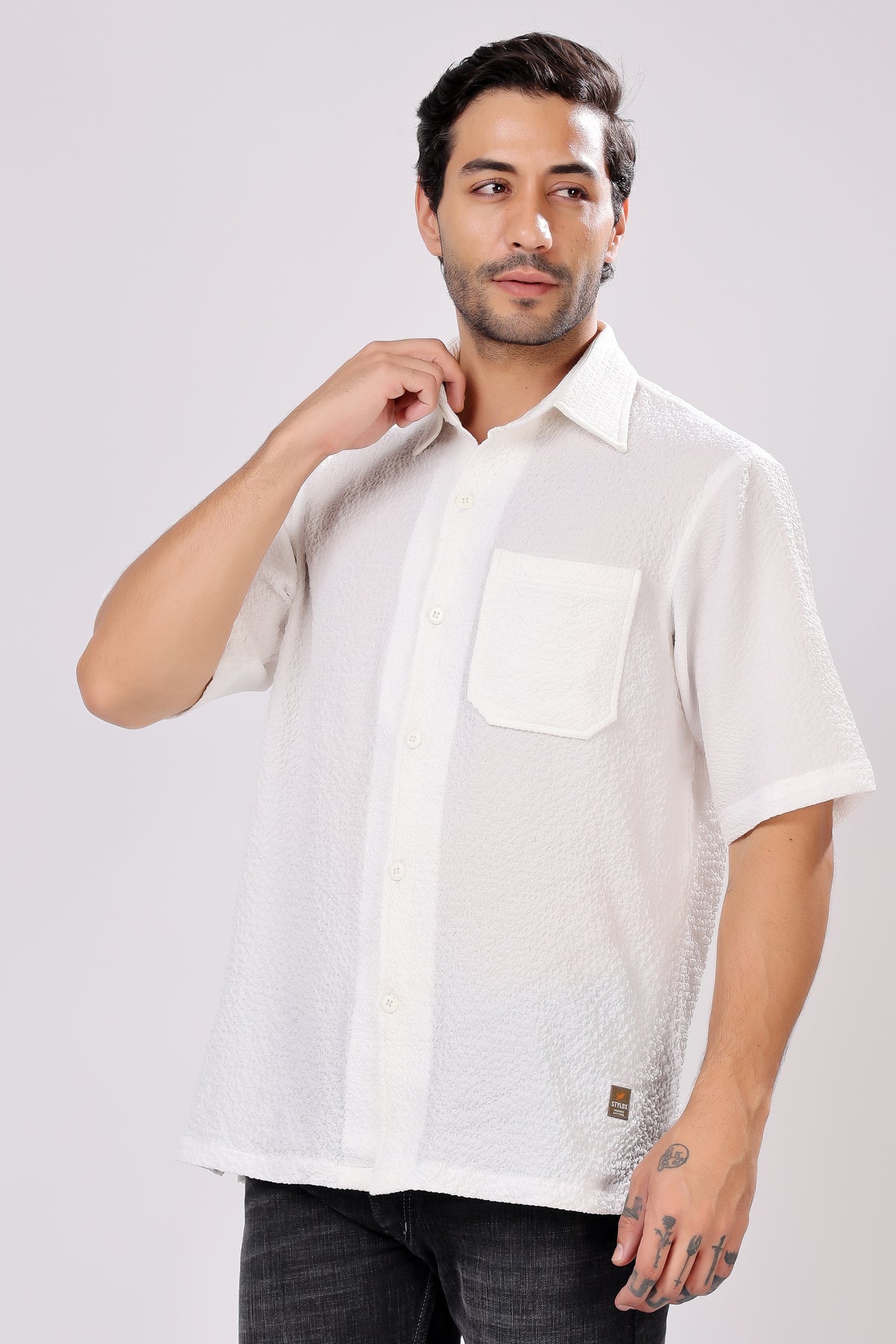 STYLOX HALF SLEEVE SOLID SHIRT - Stylox