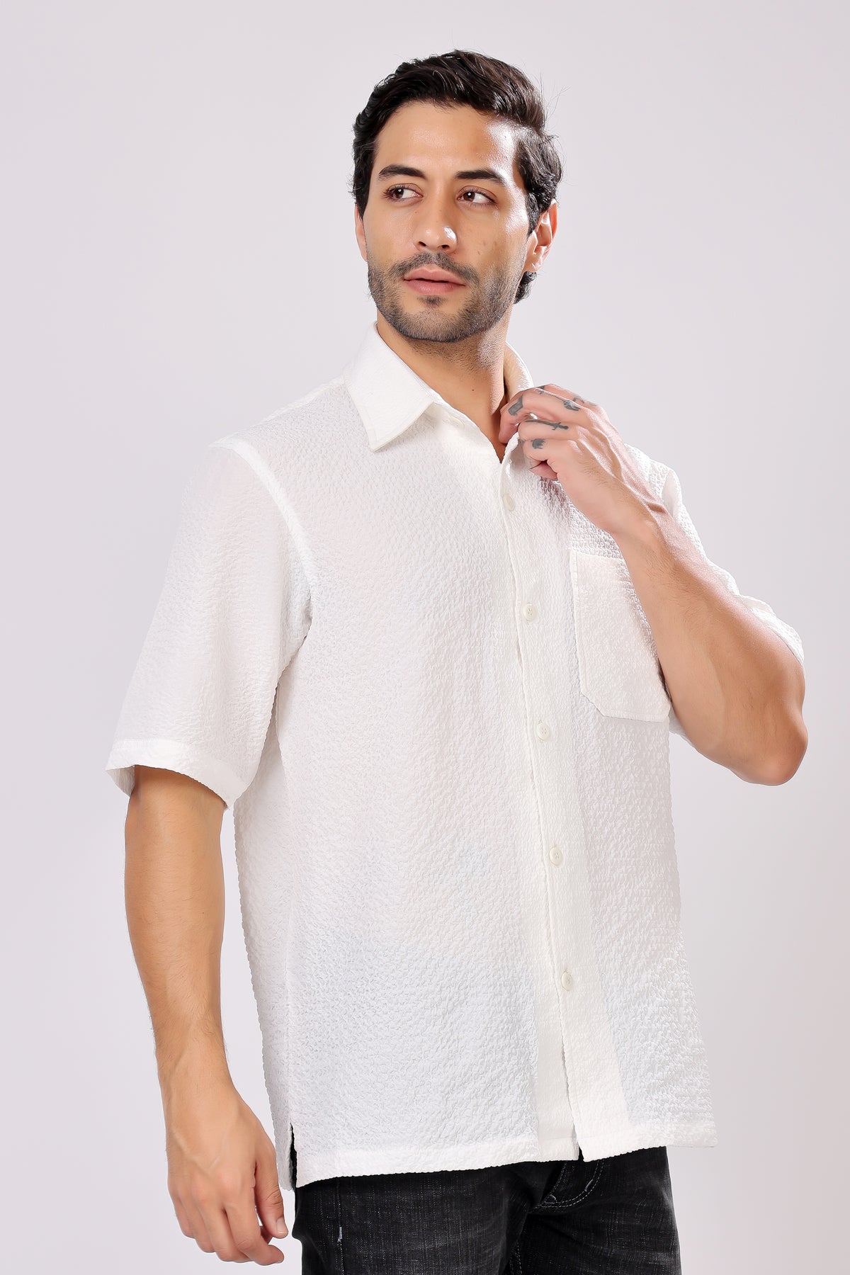 STYLOX HALF SLEEVE SOLID SHIRT - Stylox