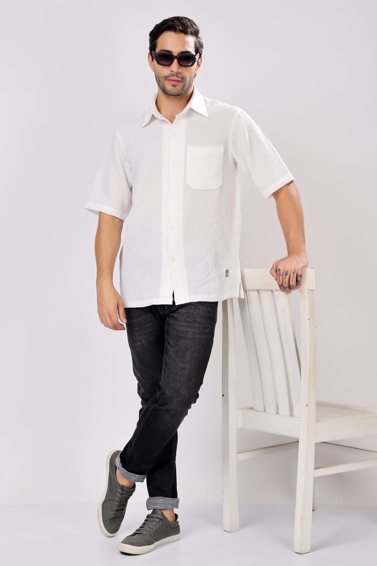 STYLOX HALF SLEEVE SOLID SHIRT - Stylox