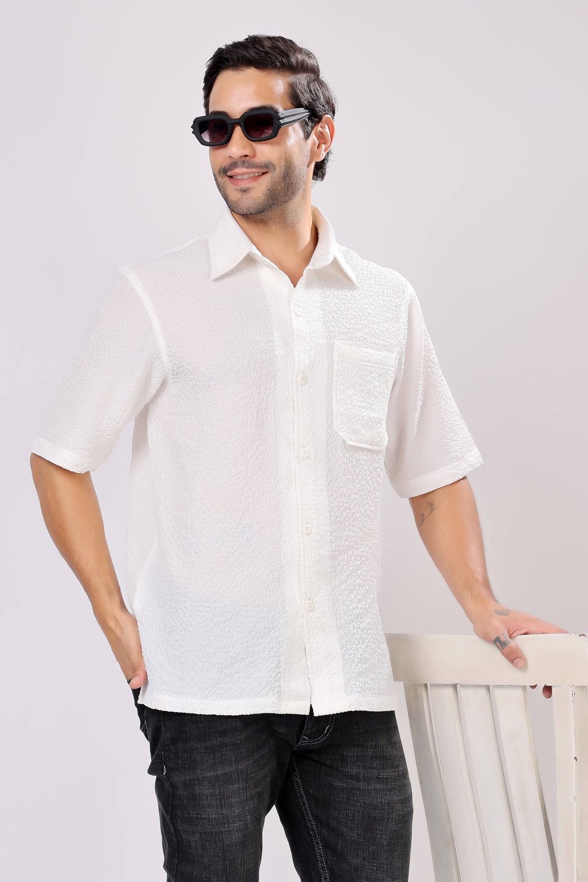 STYLOX HALF SLEEVE SOLID SHIRT - Stylox