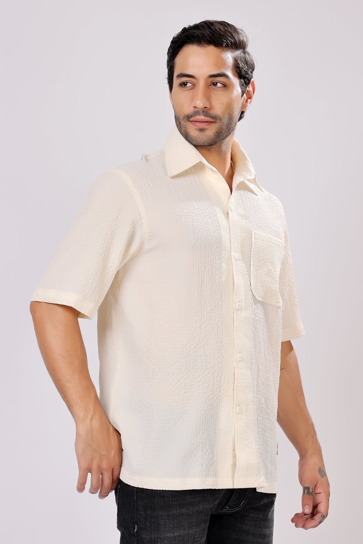 STYLOX HALF SLEEVE SOLID SHIRT - Stylox