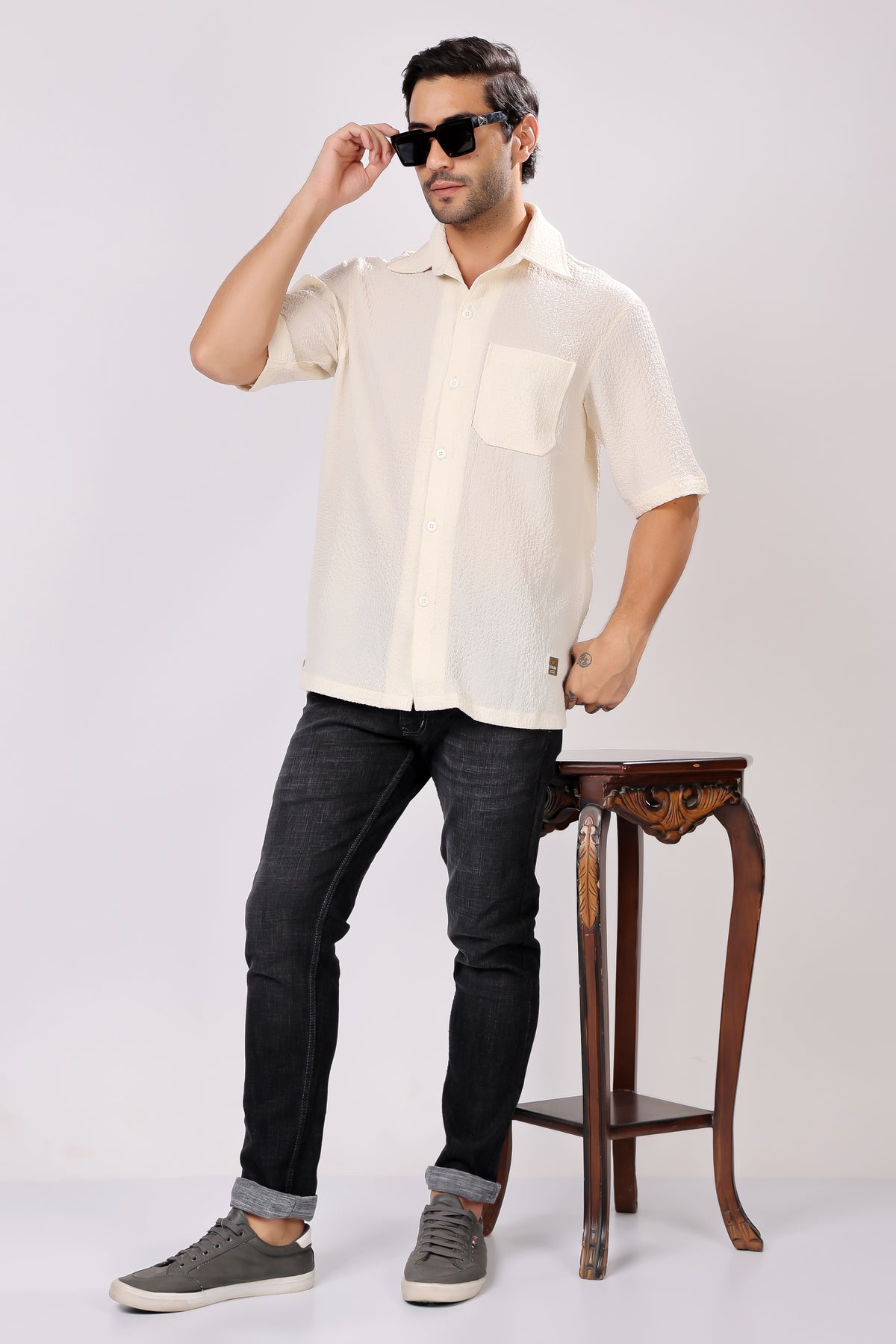 STYLOX HALF SLEEVE SOLID SHIRT - Stylox