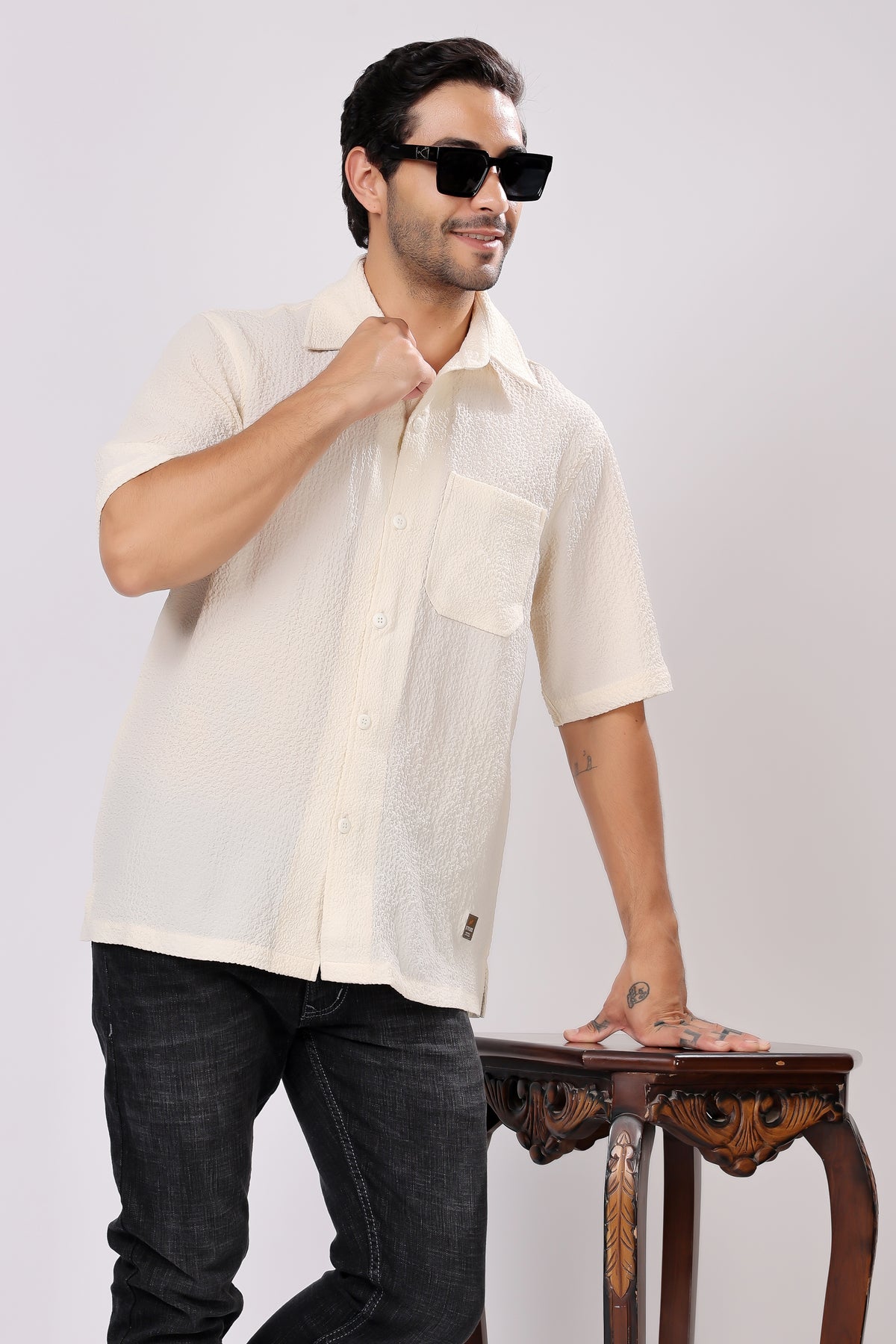 STYLOX HALF SLEEVE SOLID SHIRT - Stylox