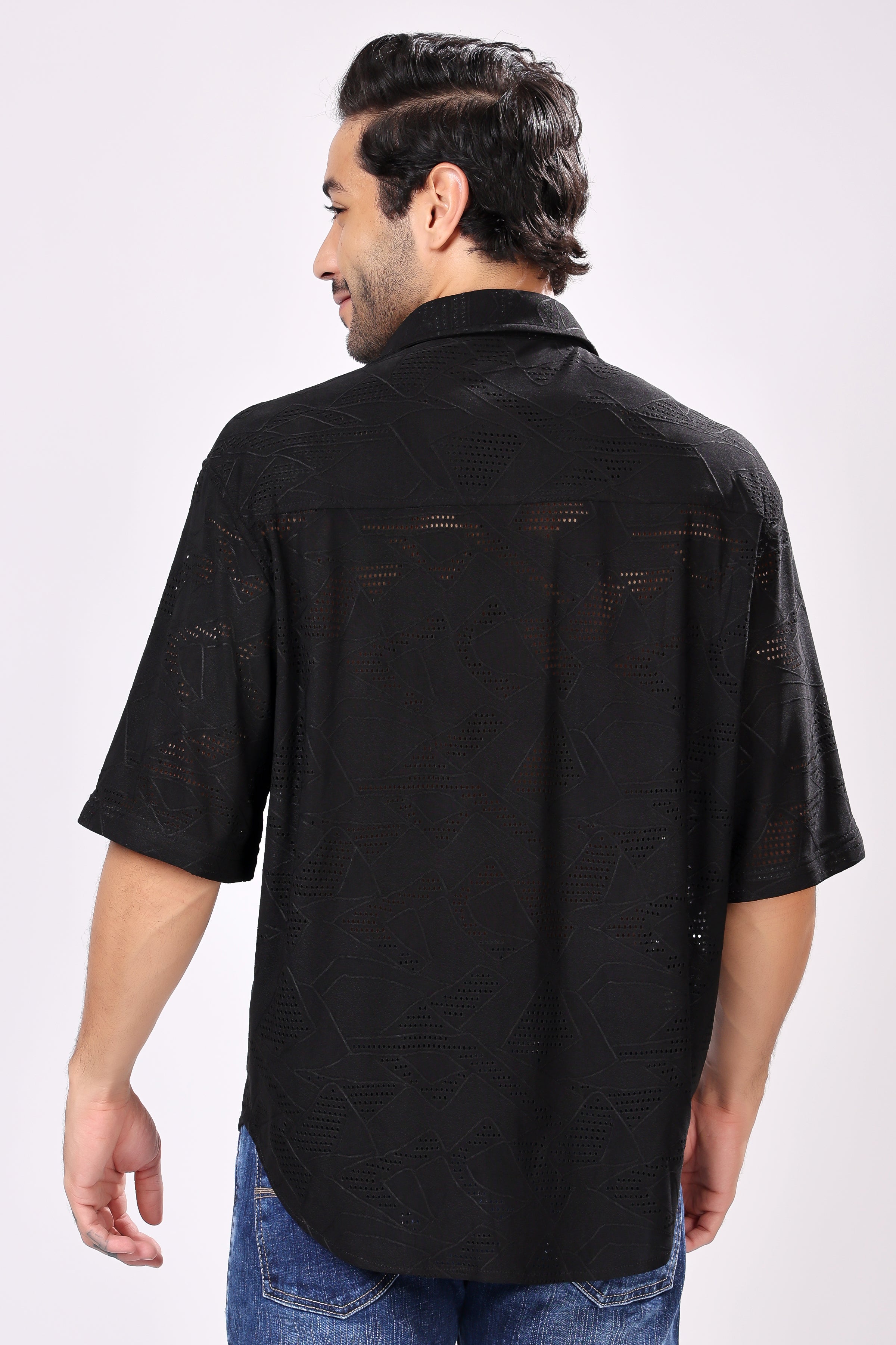 STYLOX NET HALF SLEEVE SHIRT - Stylox