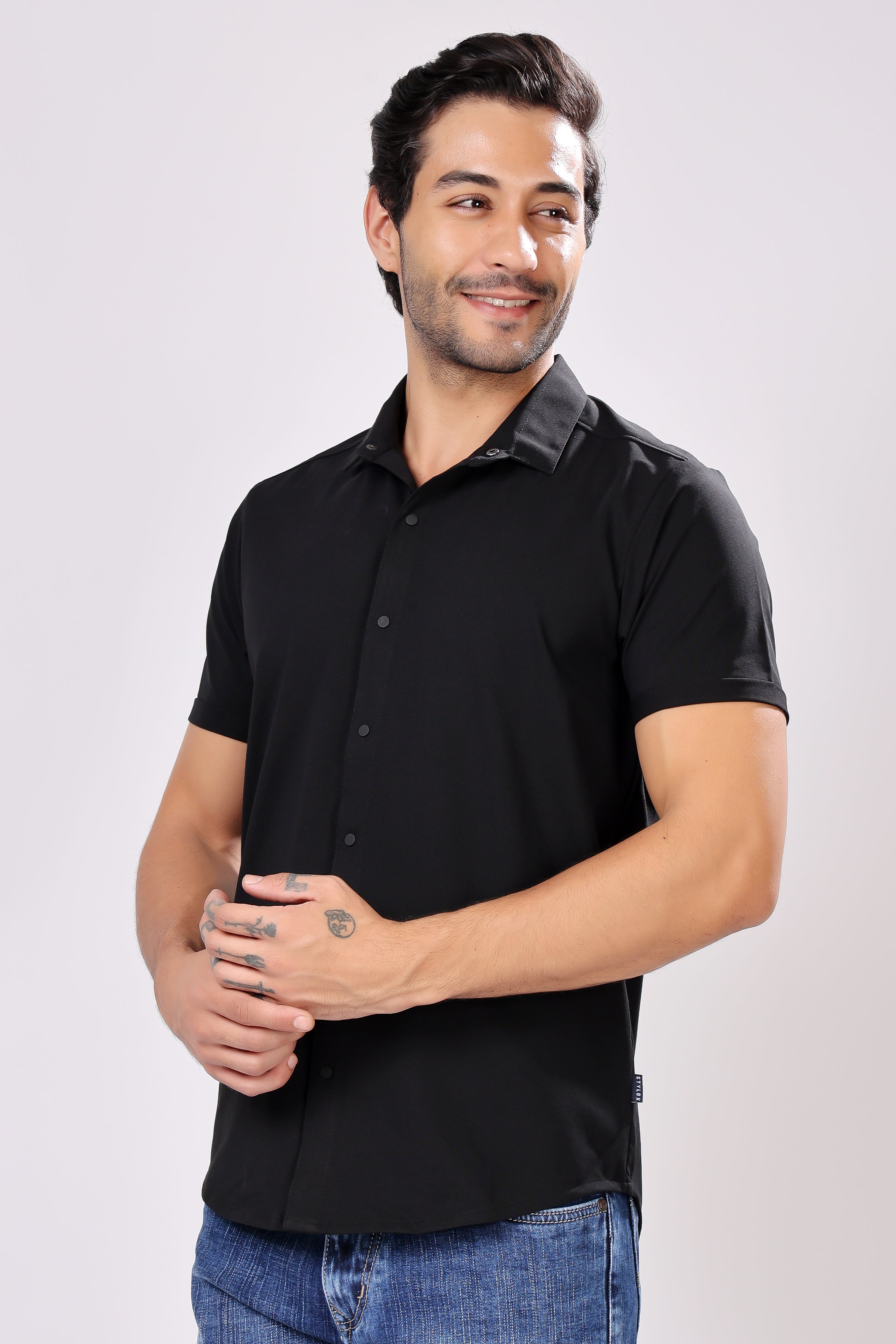 STYLOX HALF SLEEVE LYCRA SHIRT - Stylox