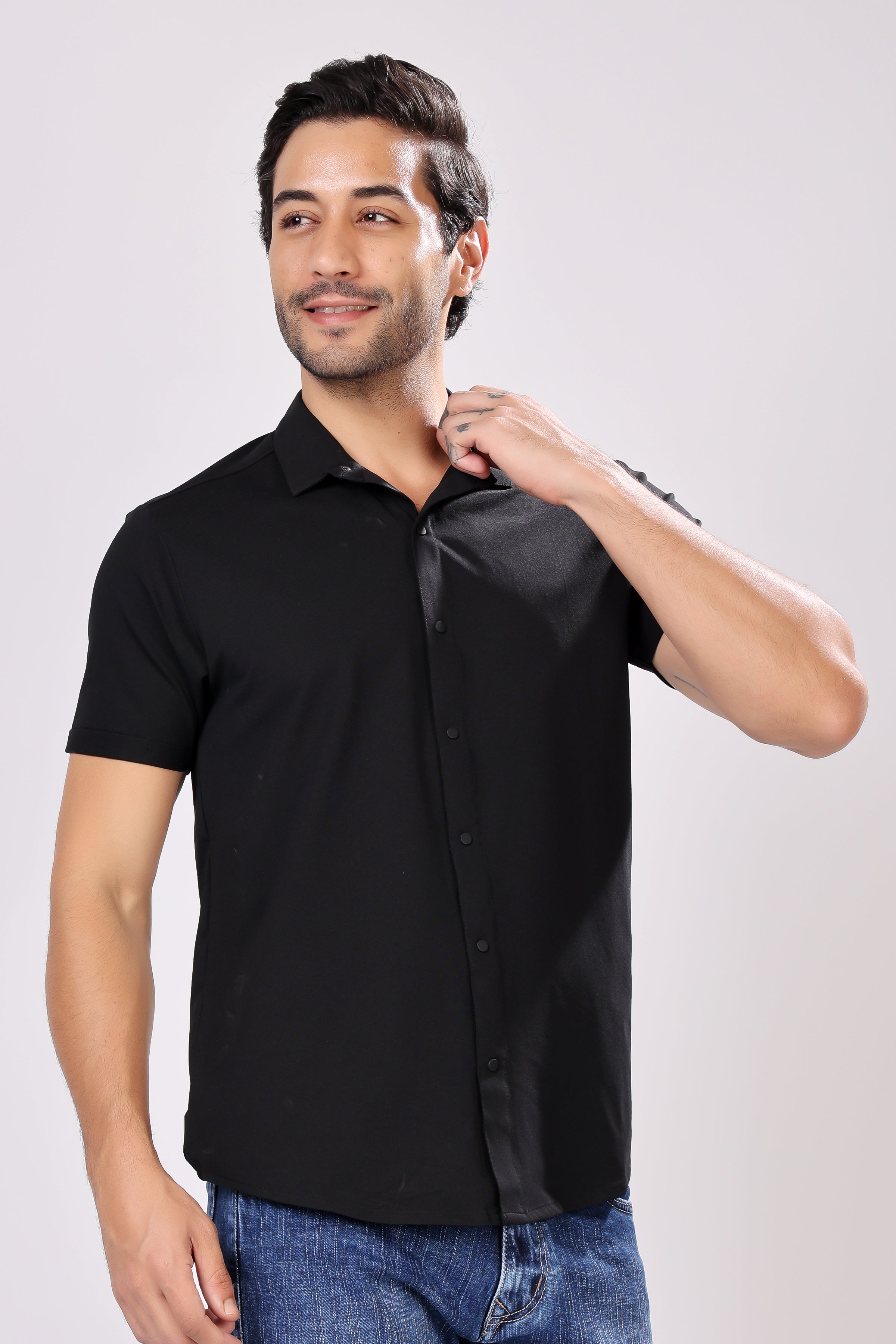 STYLOX HALF SLEEVE LYCRA SHIRT - Stylox