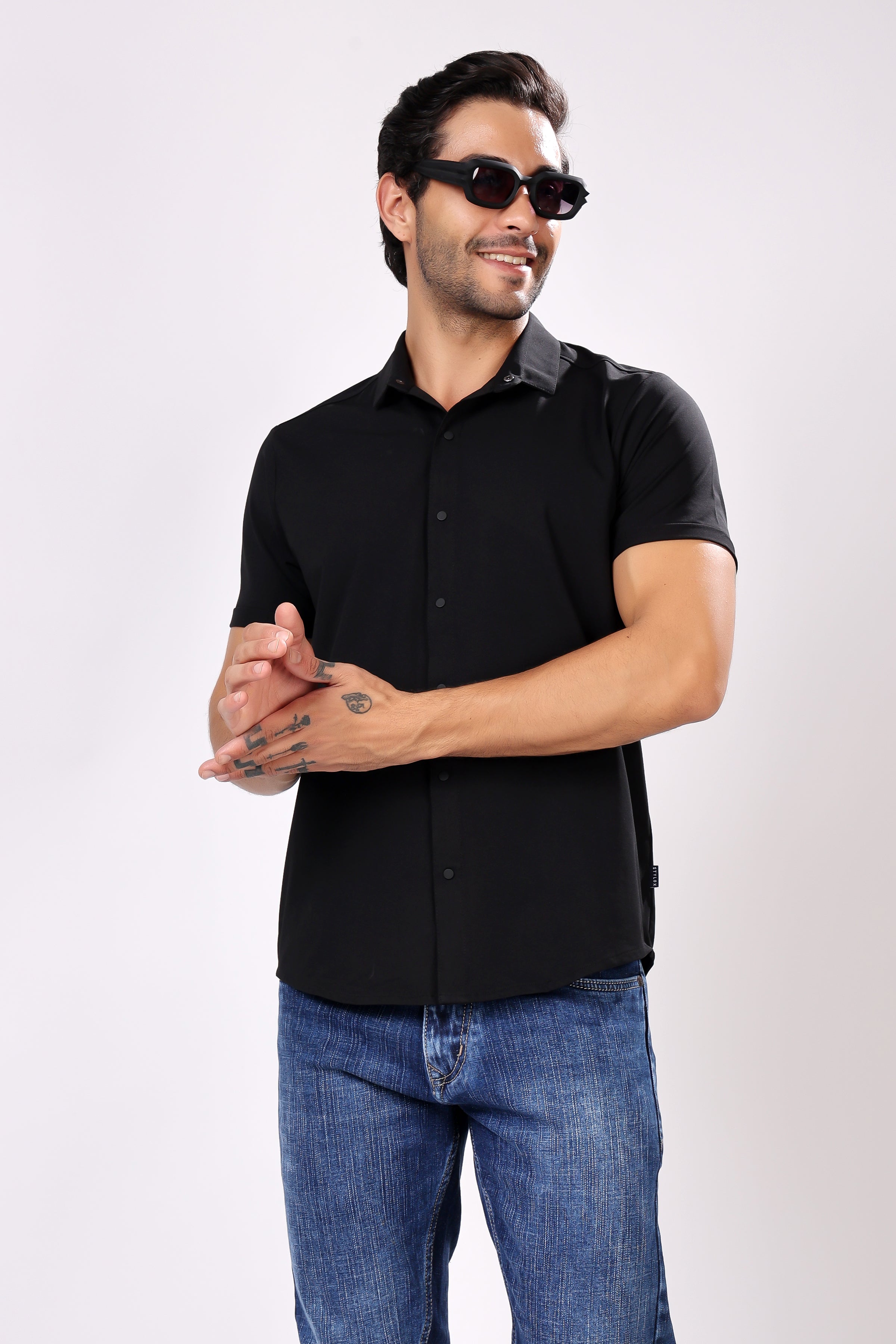 STYLOX HALF SLEEVE LYCRA SHIRT - Stylox