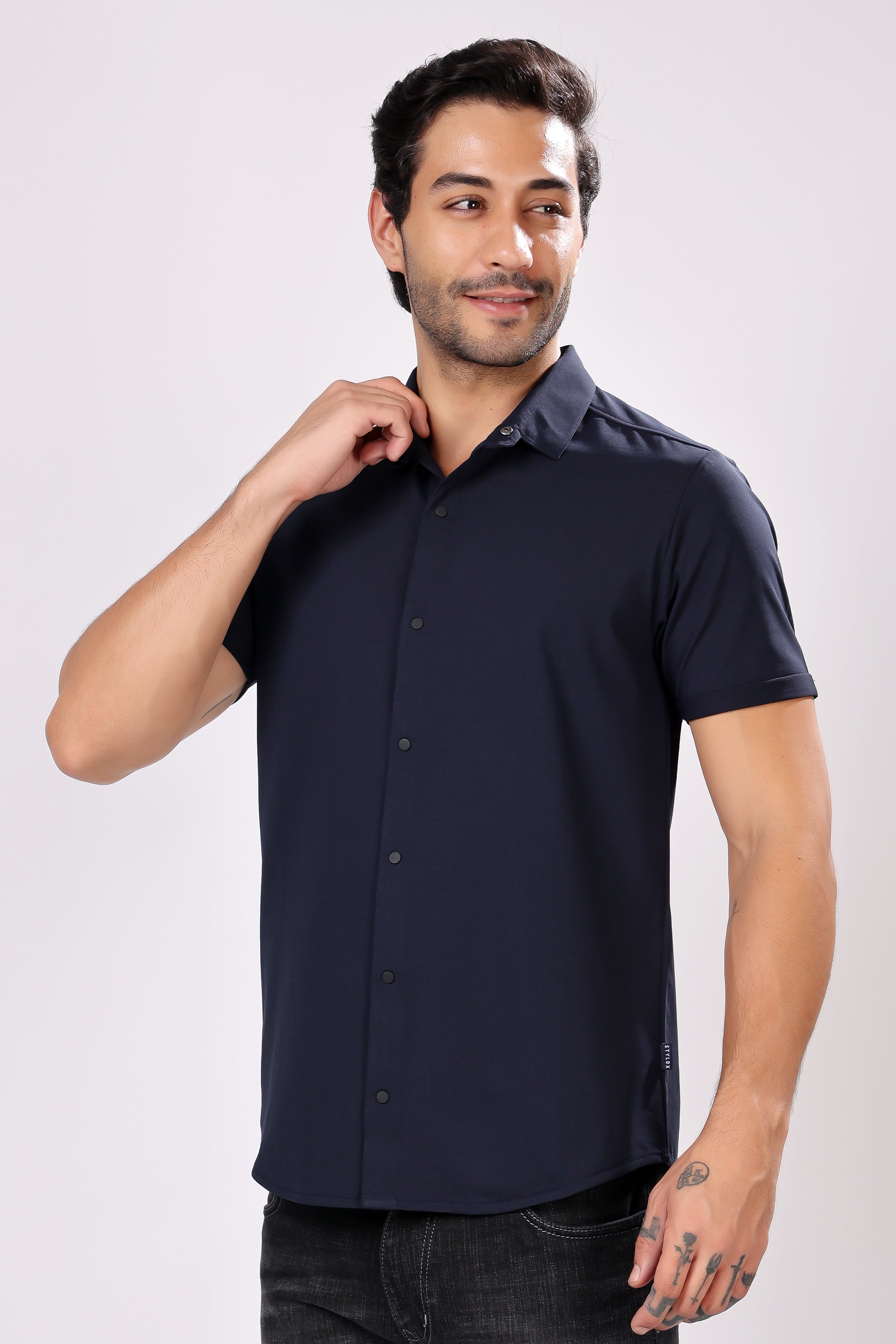 STYLOX HALF SLEEVE LYCRA SHIRT - Stylox