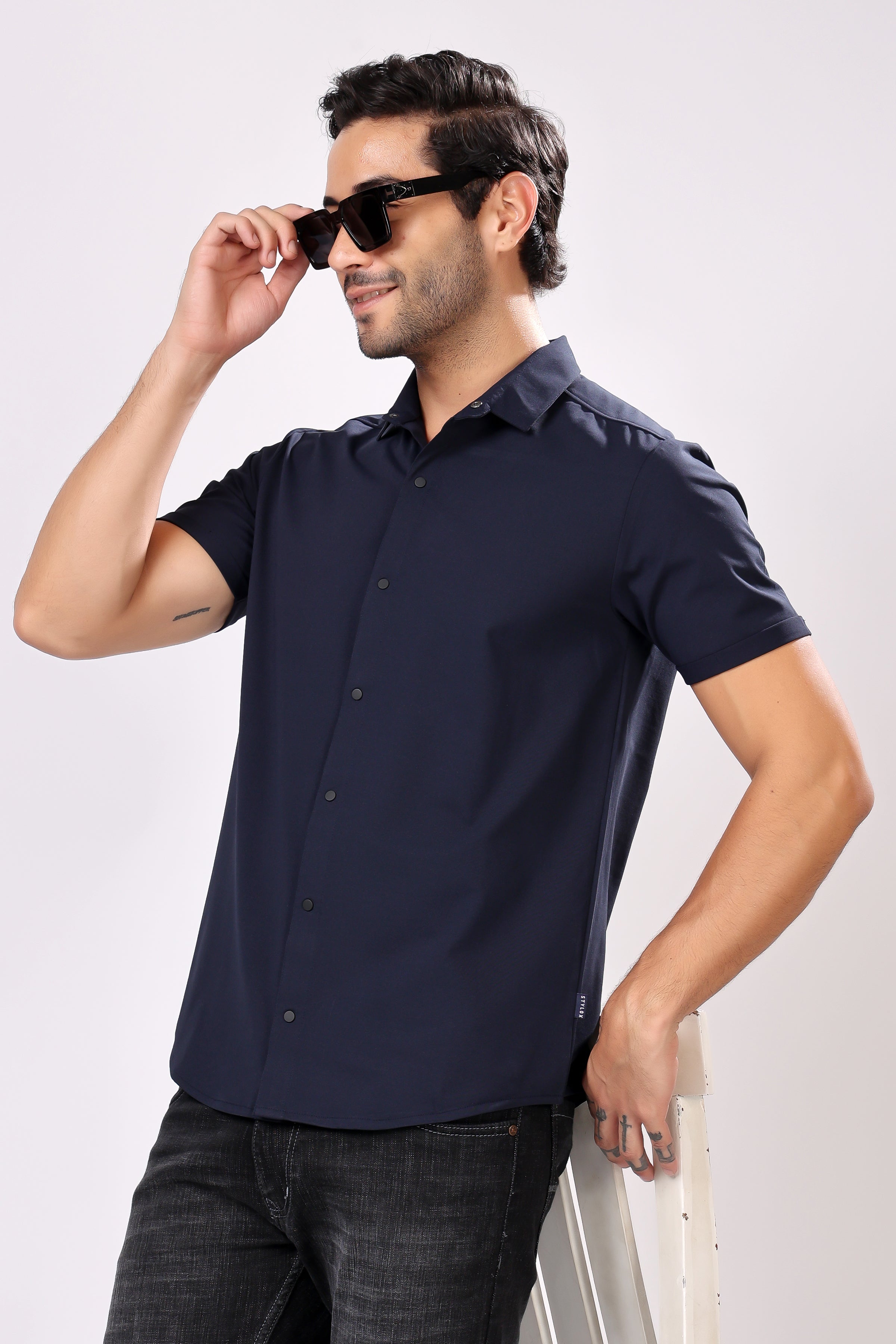STYLOX HALF SLEEVE LYCRA SHIRT - Stylox