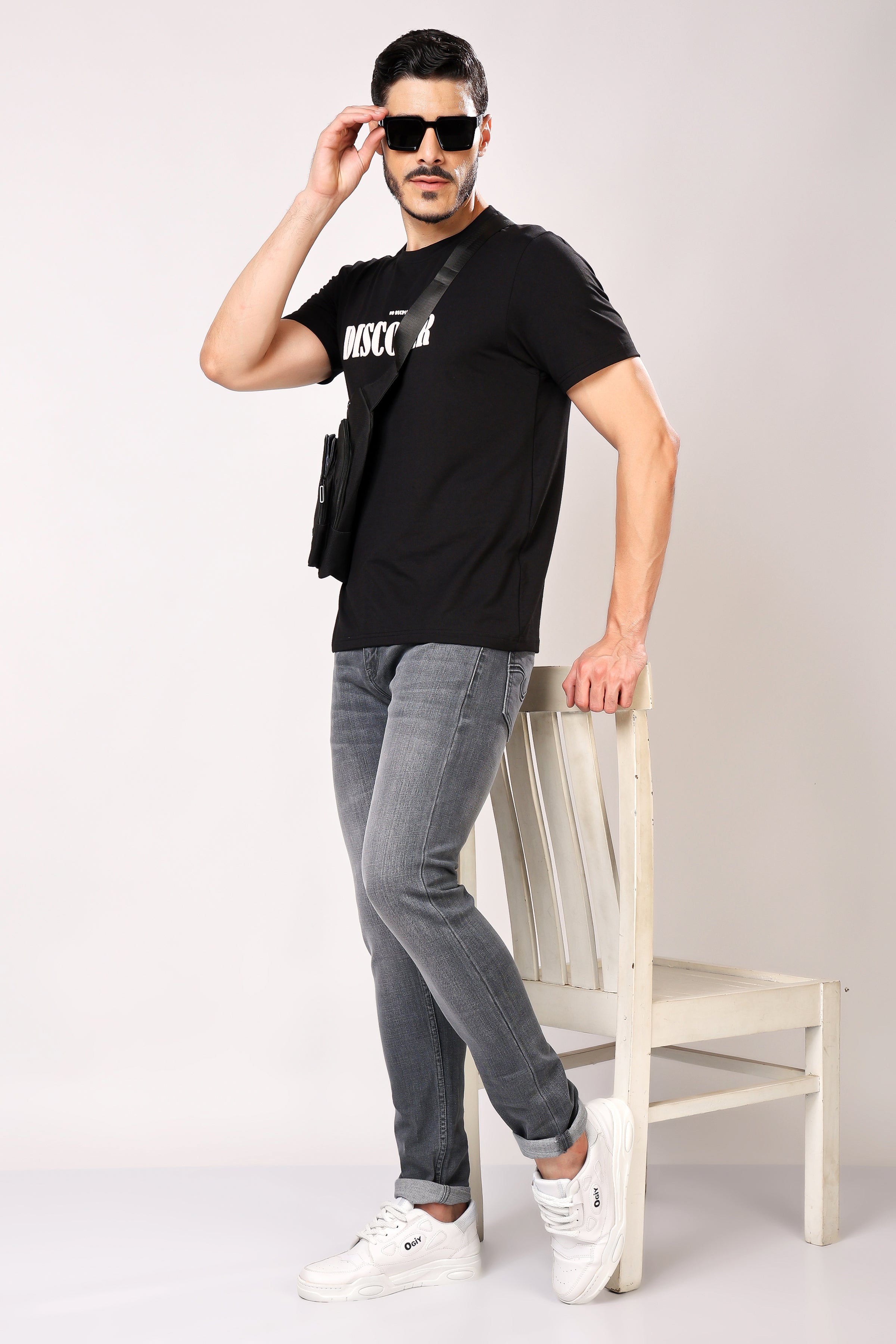 Stylox Men’s Slim Fit Denim Jeans - Dark Grey, Mid Dark Grey , Steal Grey & Mid Steal Grey