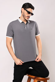 Stylox Men's Solid Polo Neck Casual T-Shirt