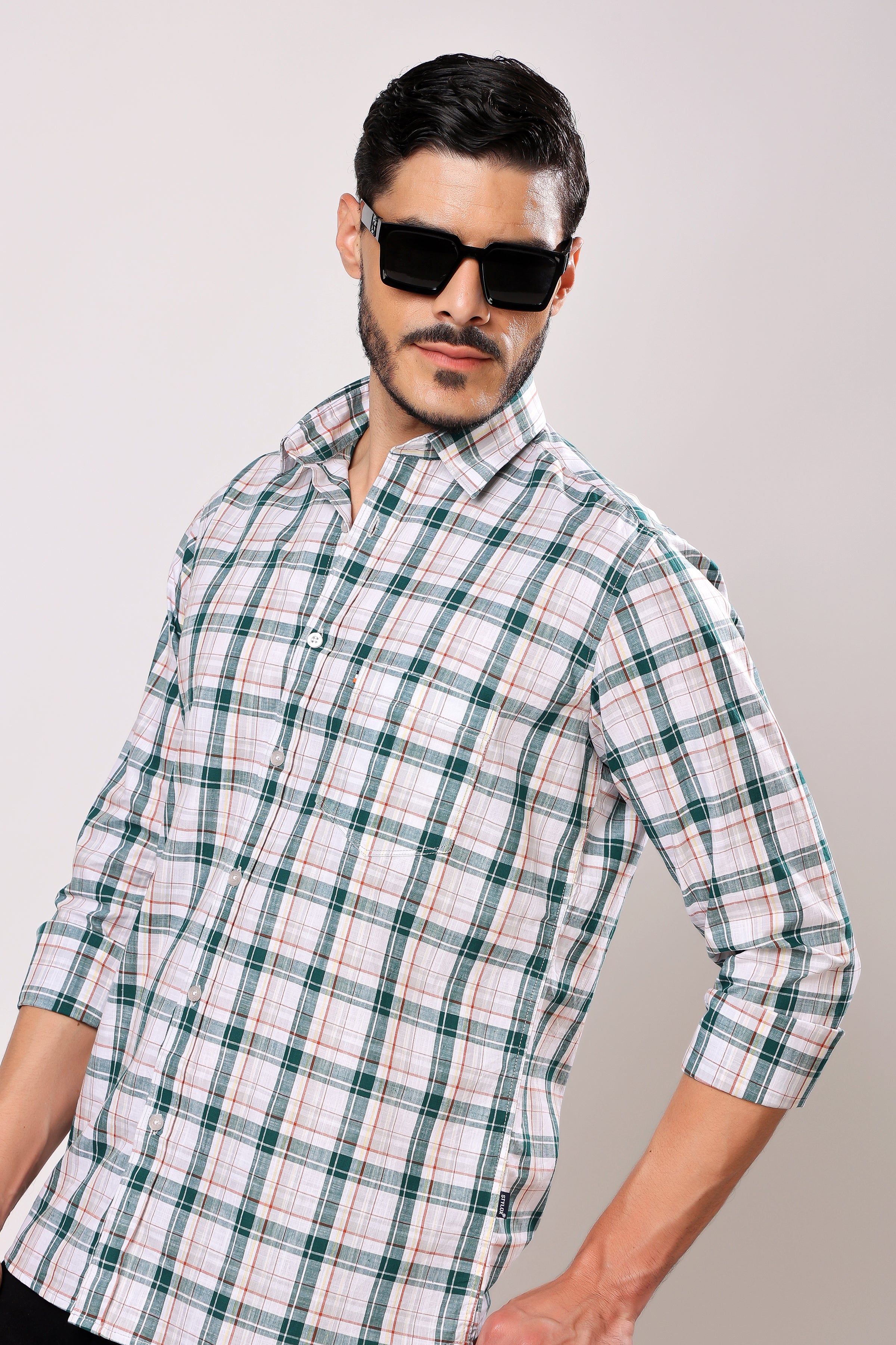 Stylox Men's Casual Full Sleeve Check Shirt