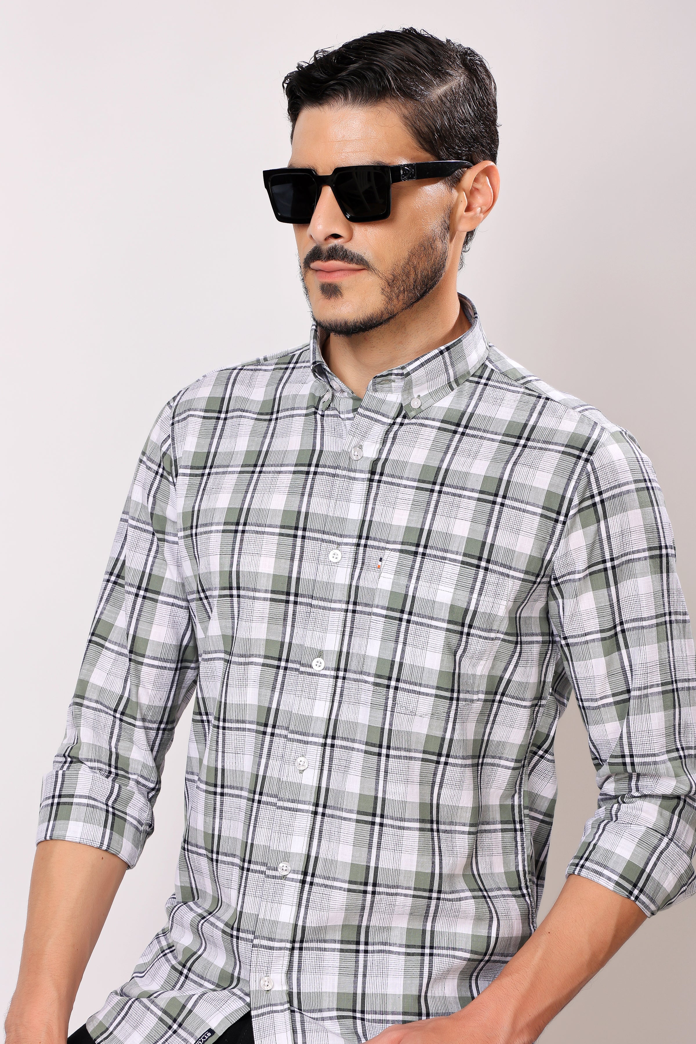 Stylox Regular Fit Full Sleeve Casual Check Shirt For Men - Stylox