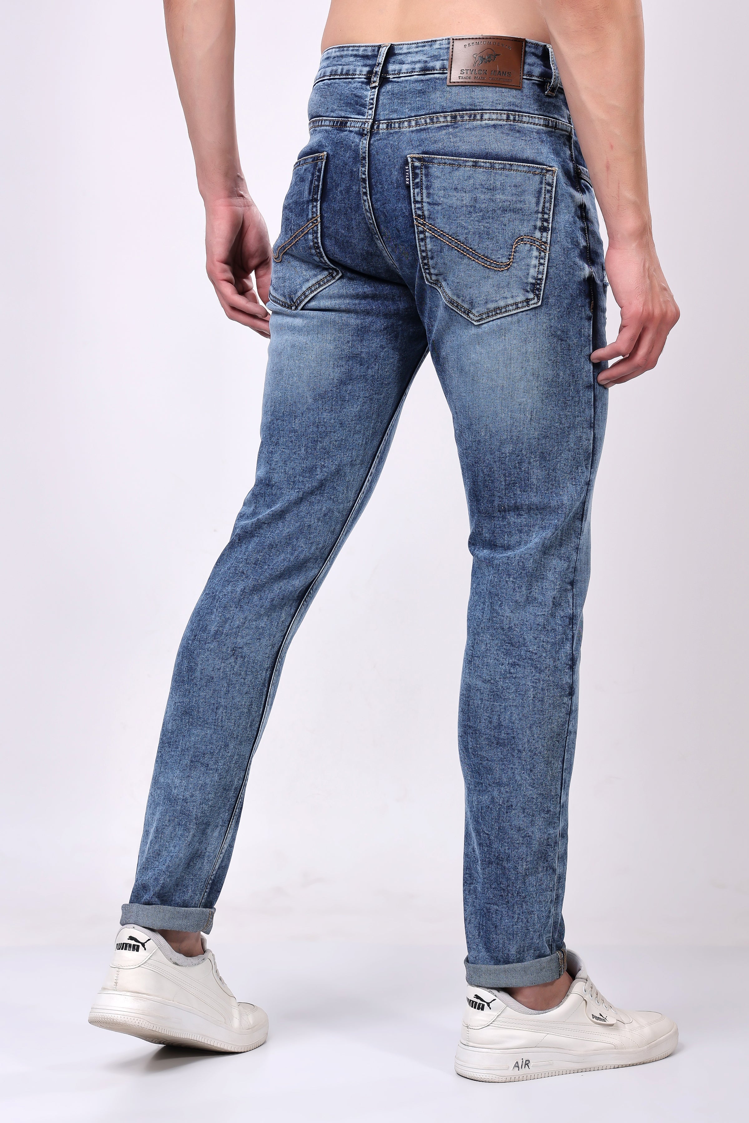 Stylox Slim Fit Jeans for Men's | Mid Blue | - Stylox