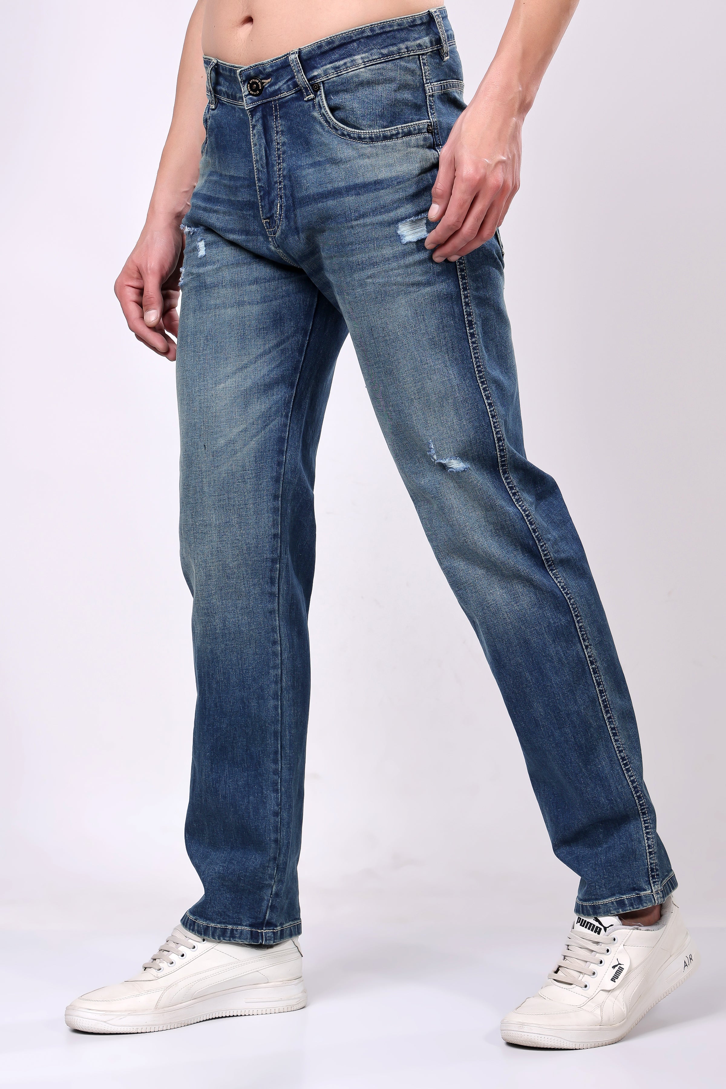 Stylox Men’s Comfort Fit Denim Jeans - Blue, - Stylox