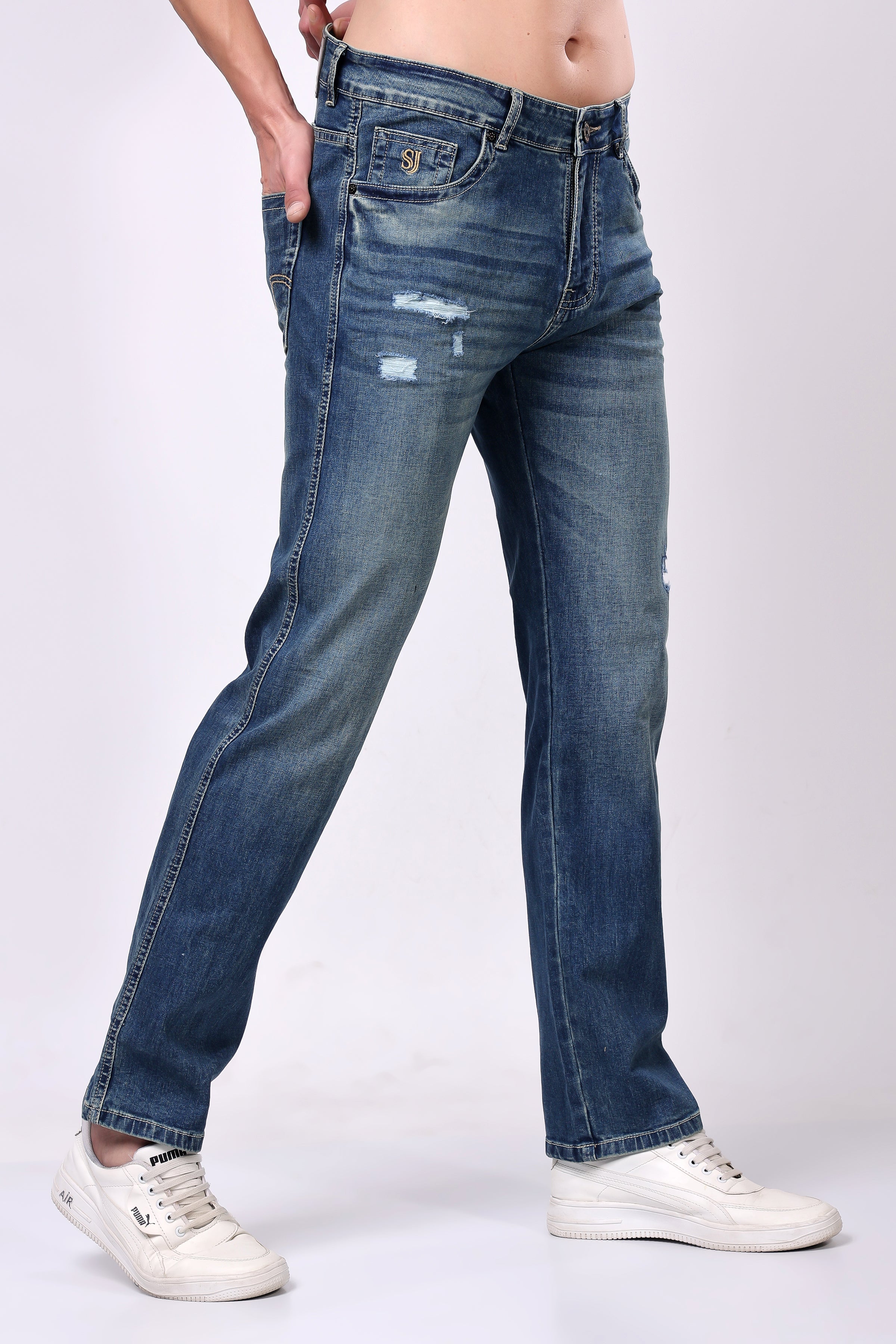 Stylox Men’s Comfort Fit Denim Jeans - Blue, - Stylox