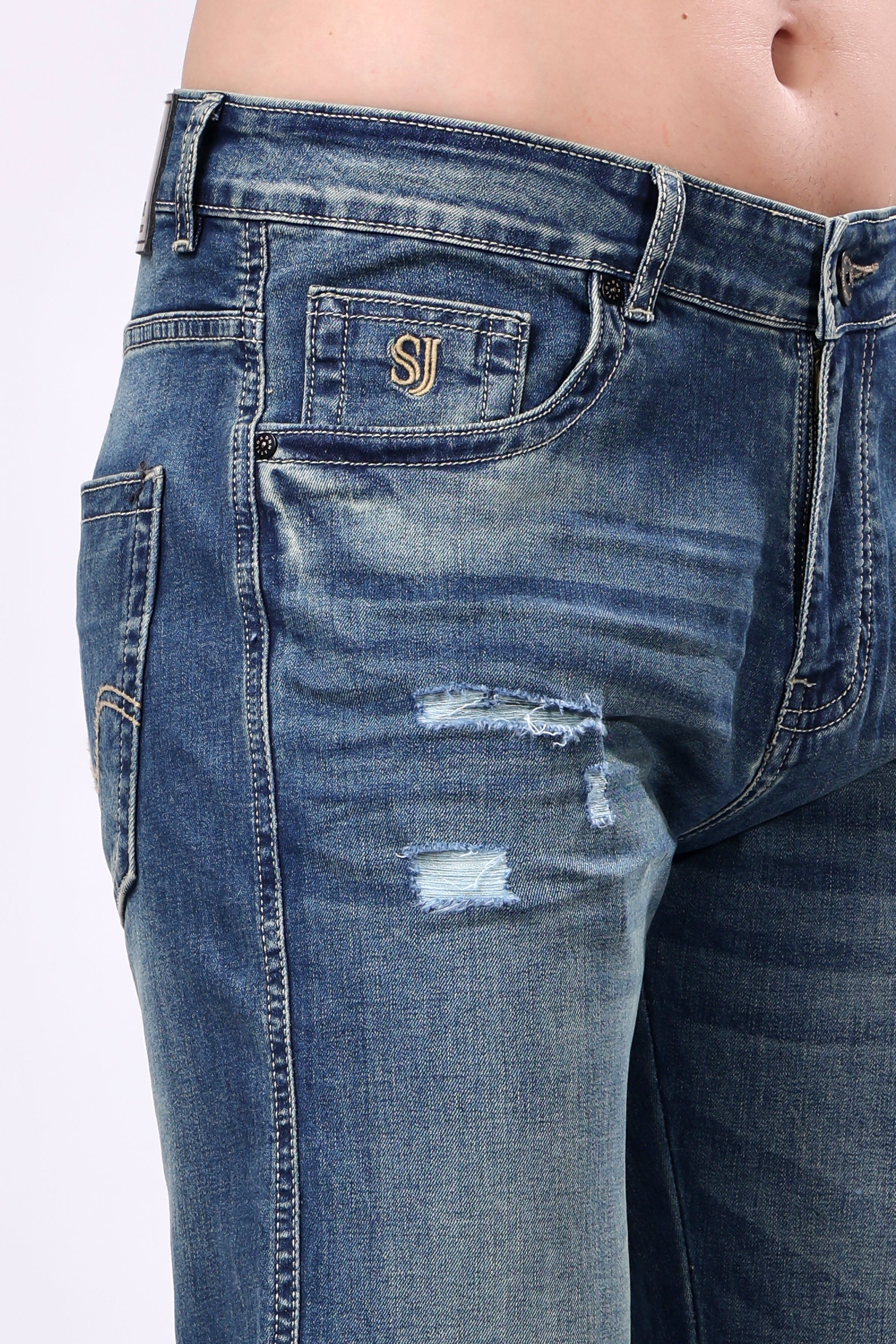 Stylox Men’s Comfort Fit Denim Jeans - Blue, - Stylox