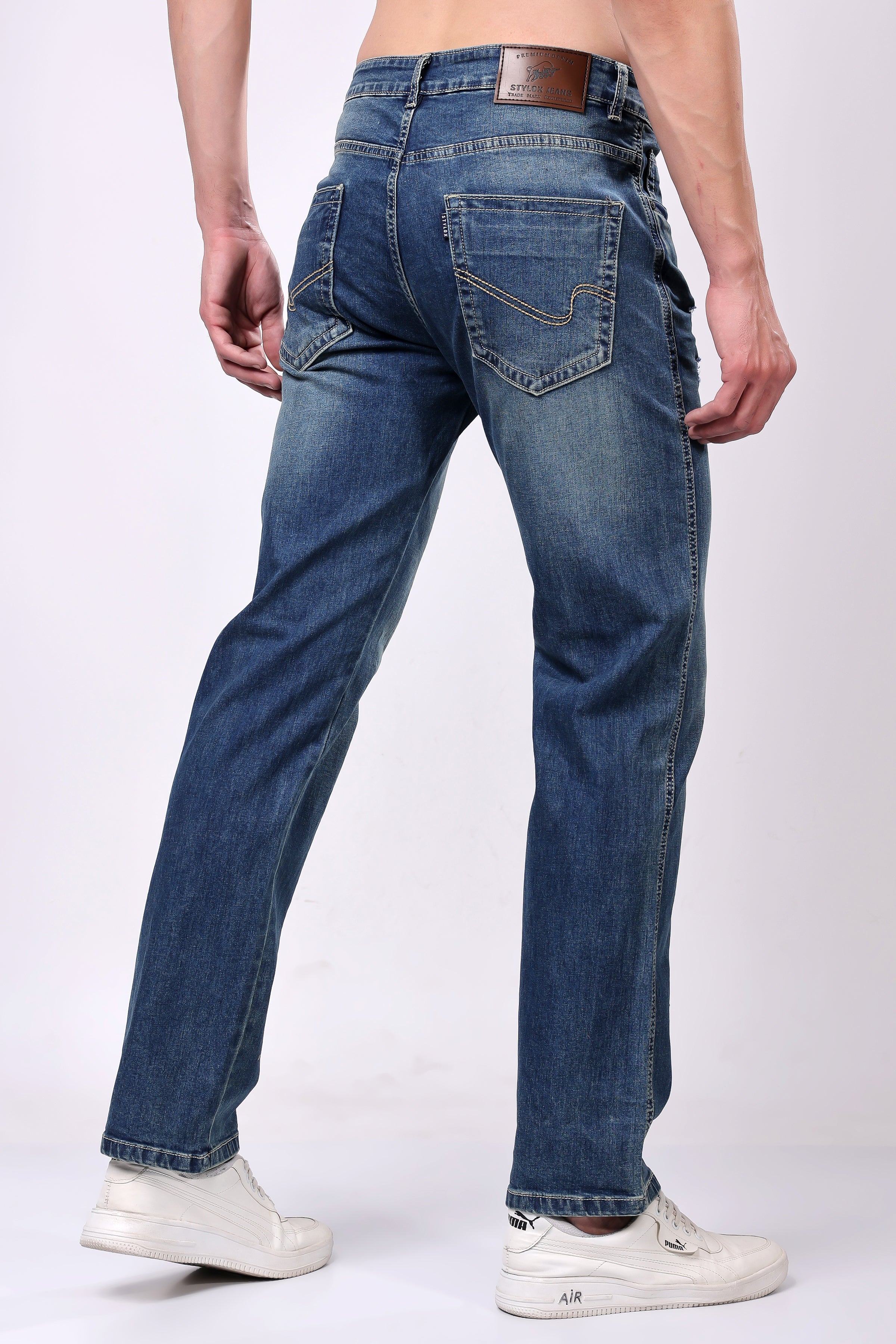 Stylox Men’s Comfort Fit Denim Jeans - Blue, - Stylox