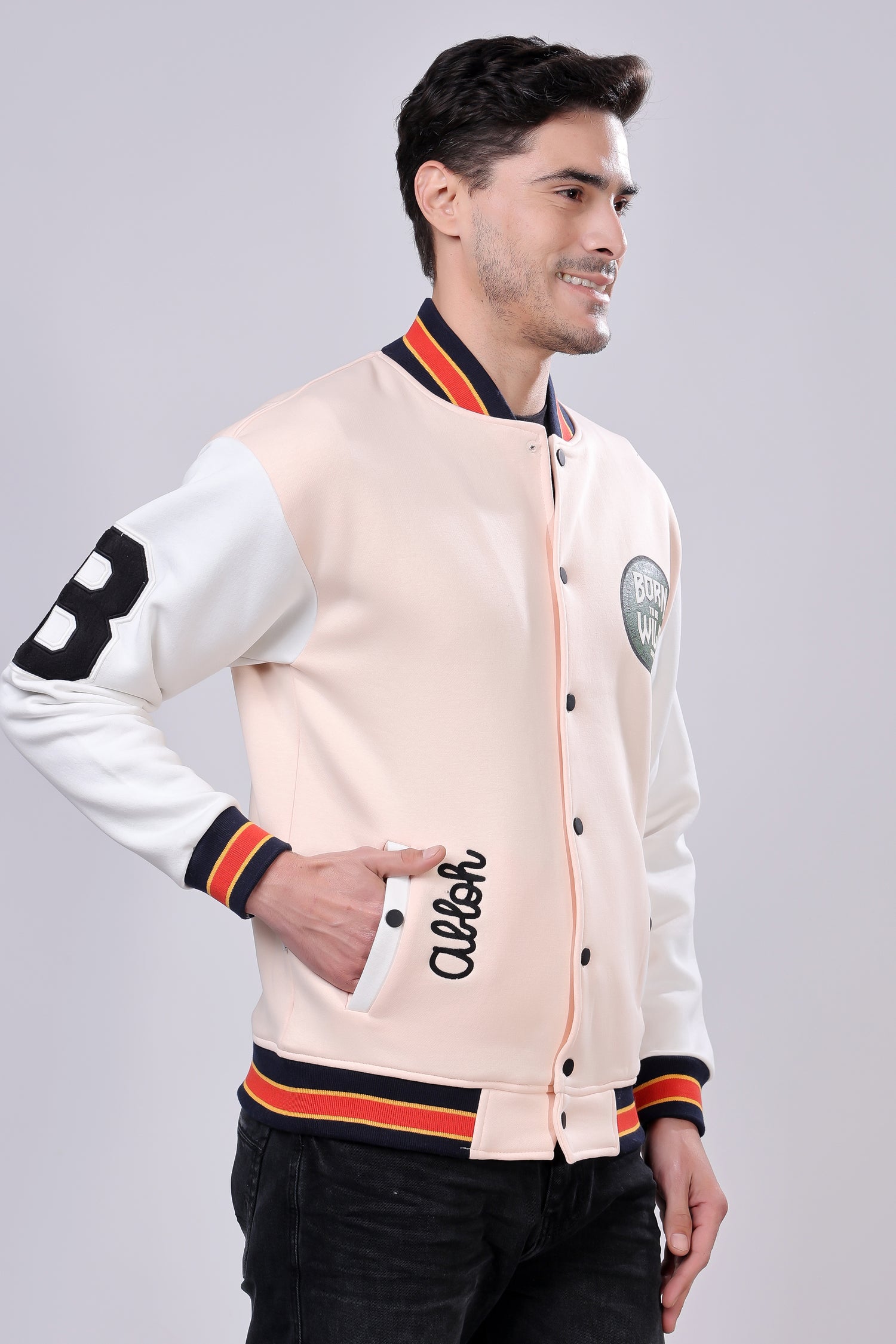 STYLOX Printed Varsity Jacket