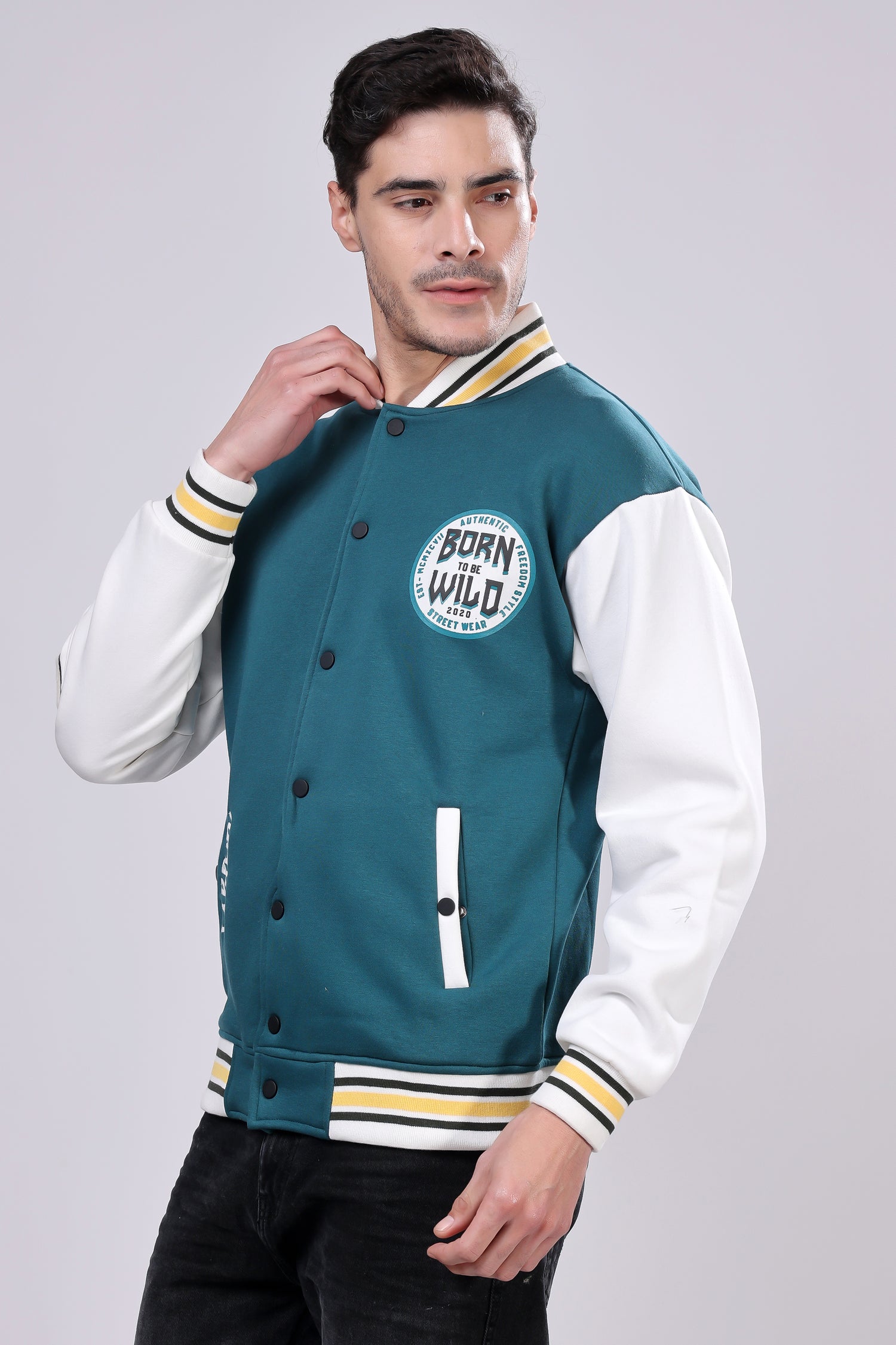 STYLOX Printed Varsity Jacket