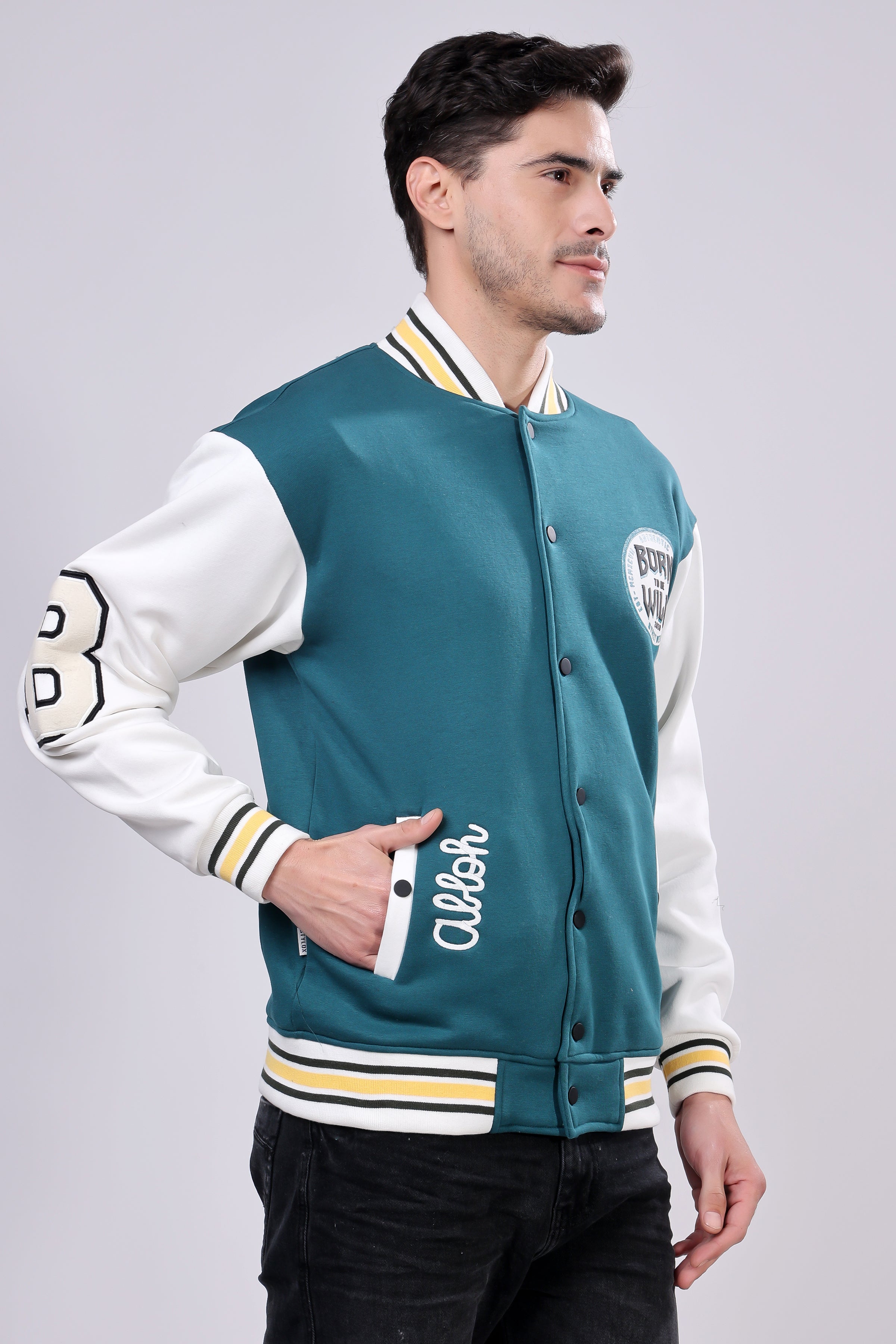 STYLOX Printed Varsity Jacket