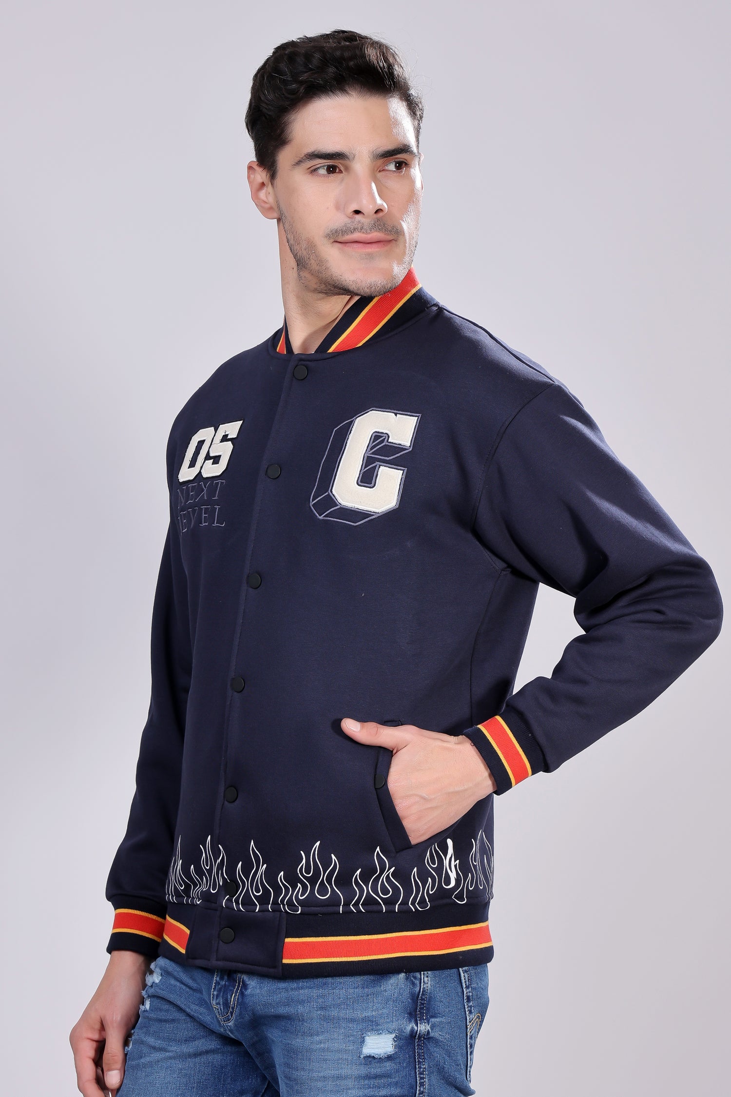 STYLOX Stylish Slim Fit Varsity Jacket