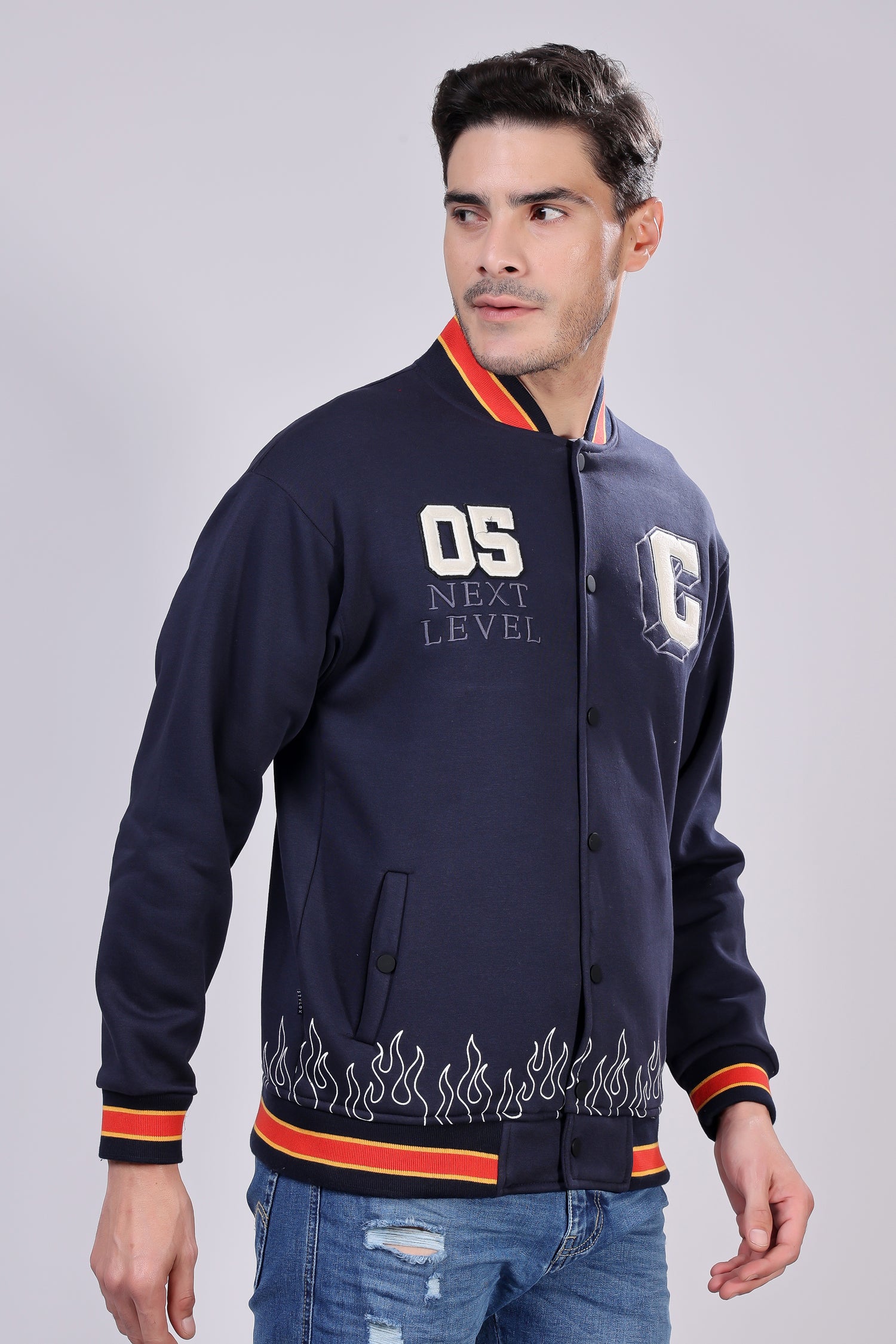 STYLOX Stylish Slim Fit Varsity Jacket