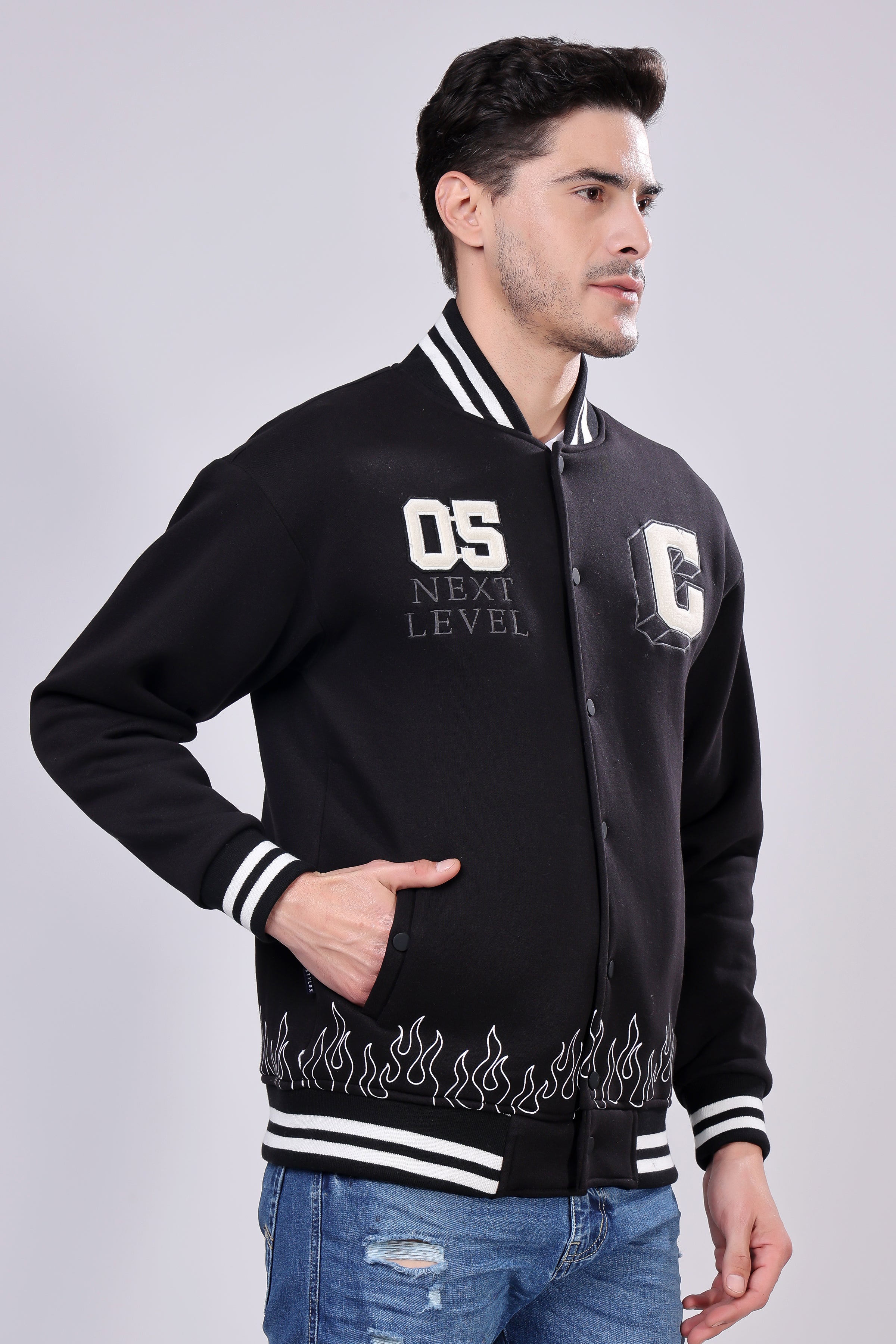 STYLOX Stylish Slim Fit Varsity Jacket