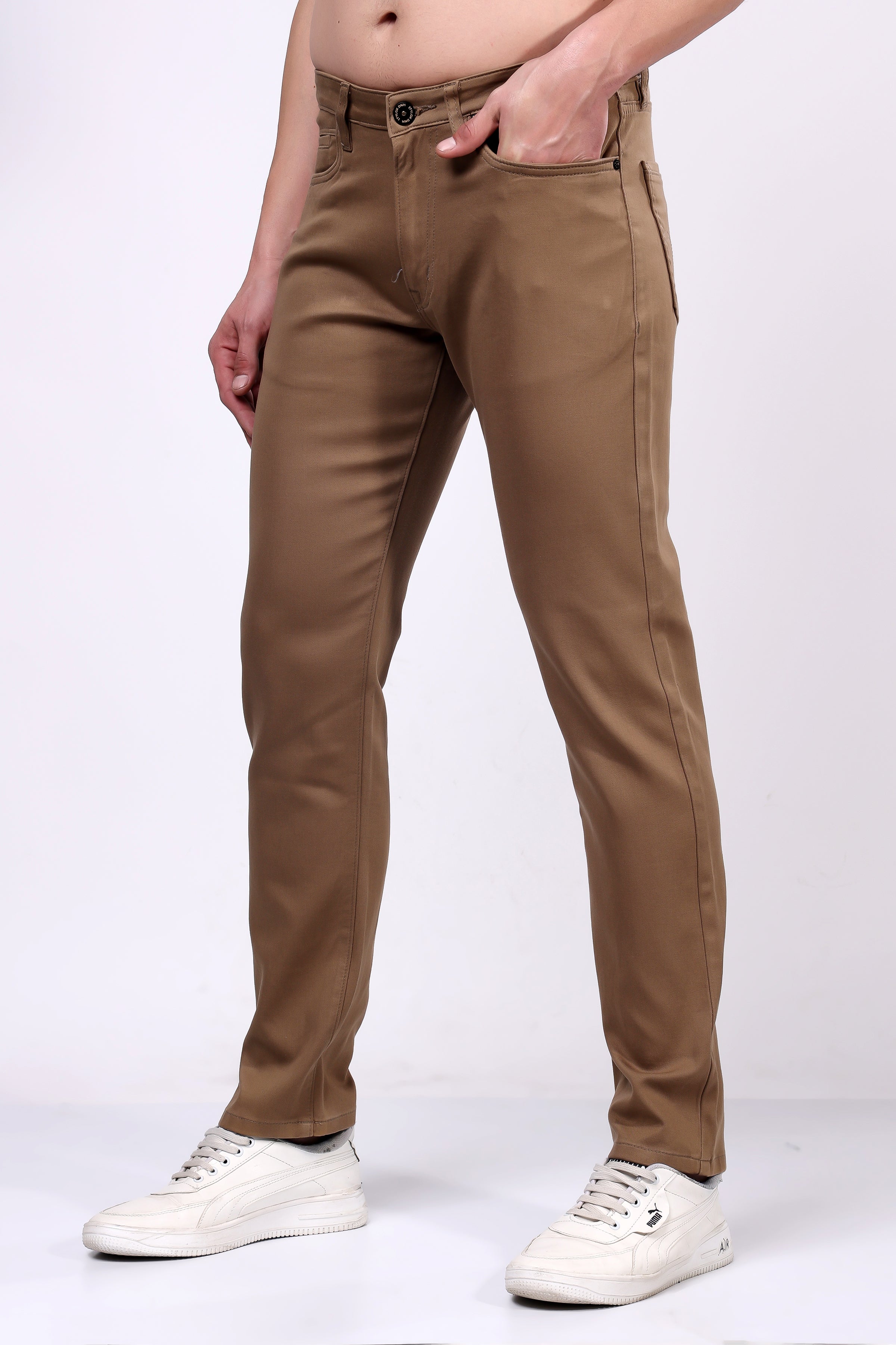 Stylox Slim Fit Jeans for Men's | Brown | - Stylox