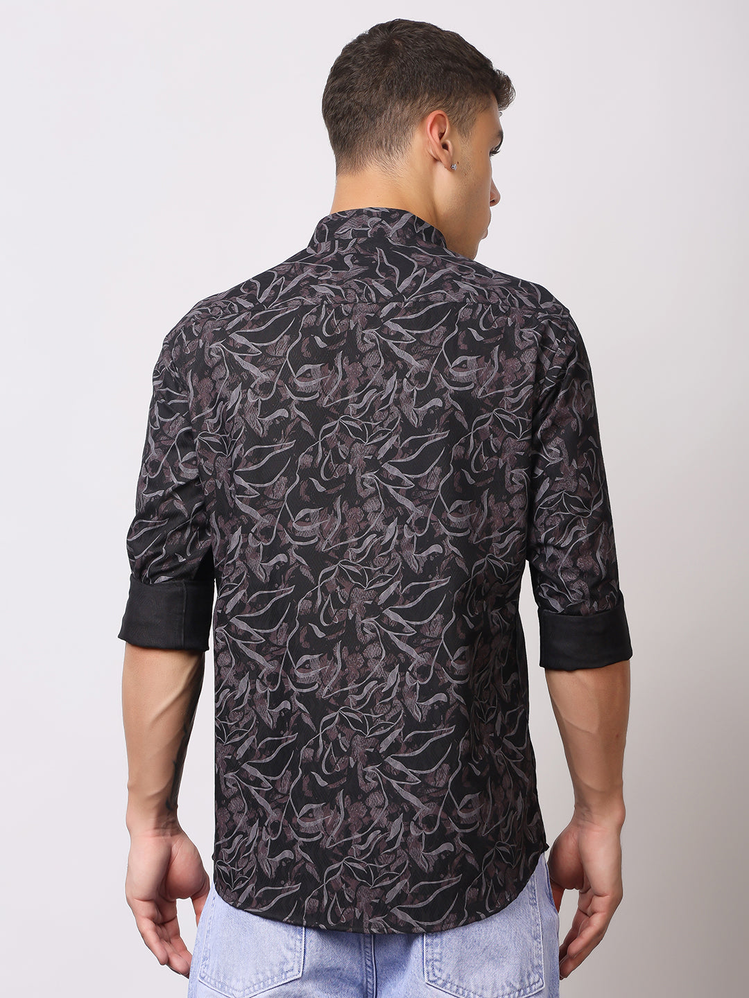 Stylox Men’s Abstract Floral Printed Full Sleeve Casual Shirt