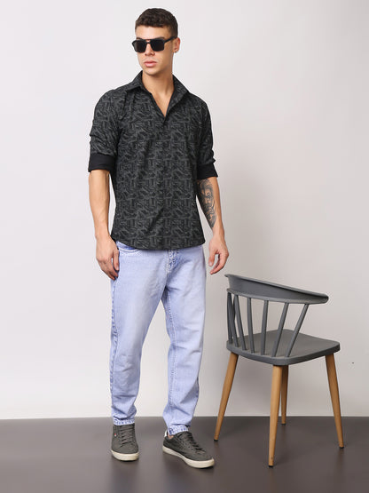 Stylox Men’s Printed Full Sleeve Geometric All-Over Print Casual Shirt