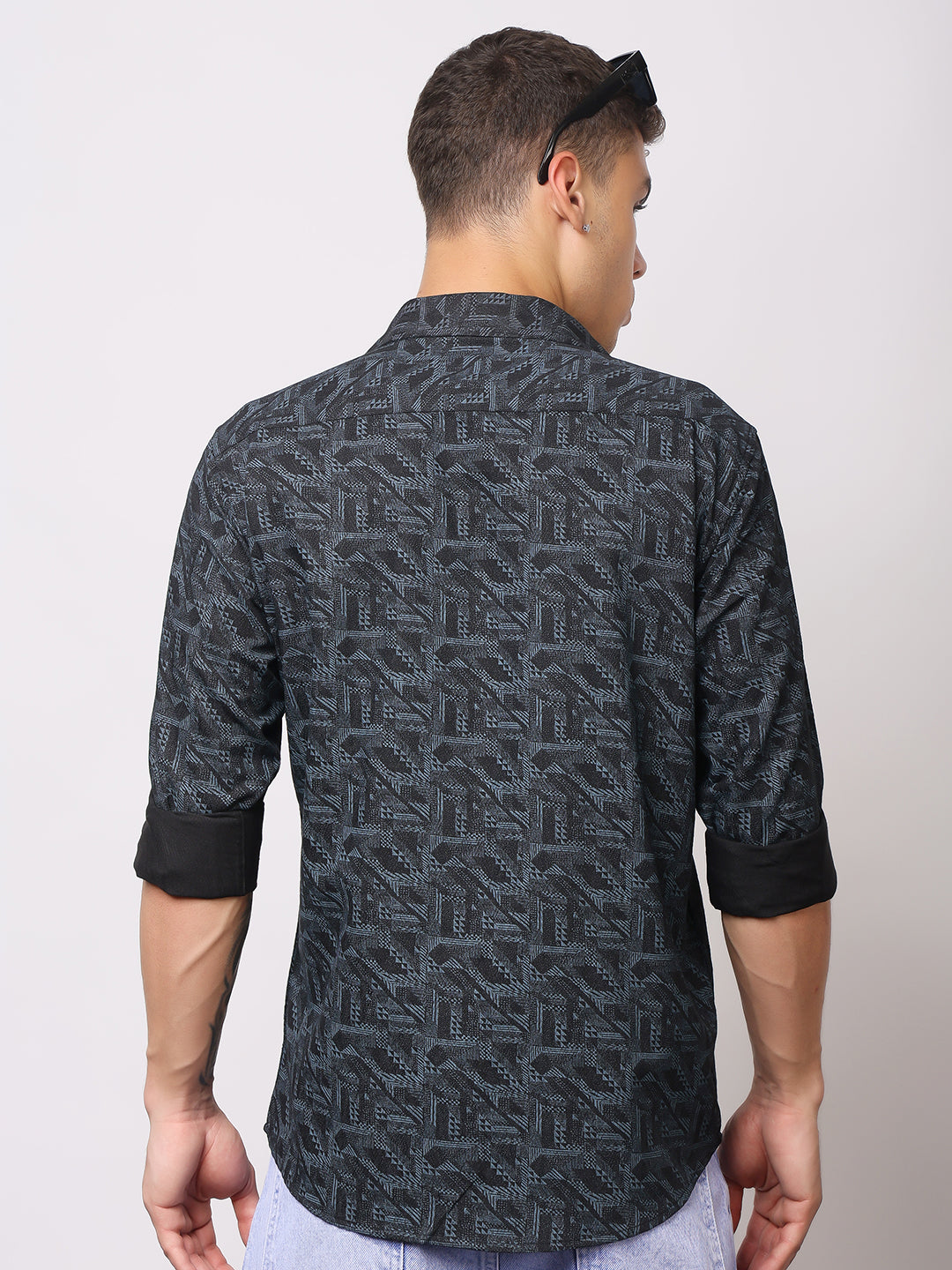 Stylox Men’s Printed Full Sleeve Geometric All-Over Print Casual Shirt