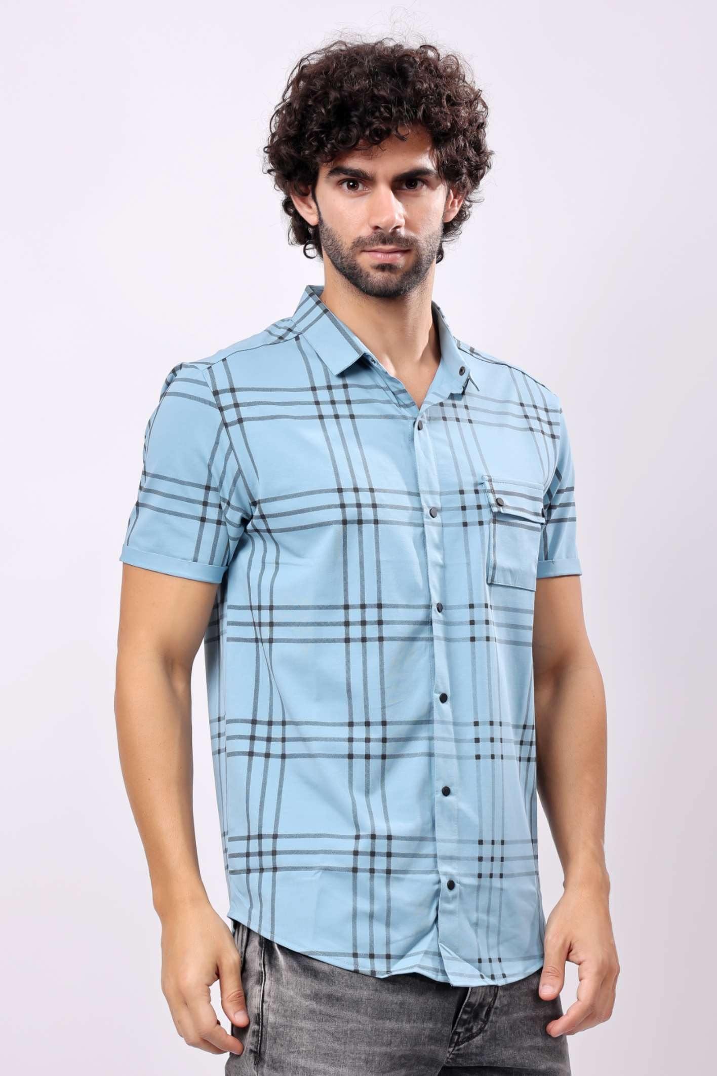 Stylox Half Sleeve Casual Check Shirt For Men - Stylox