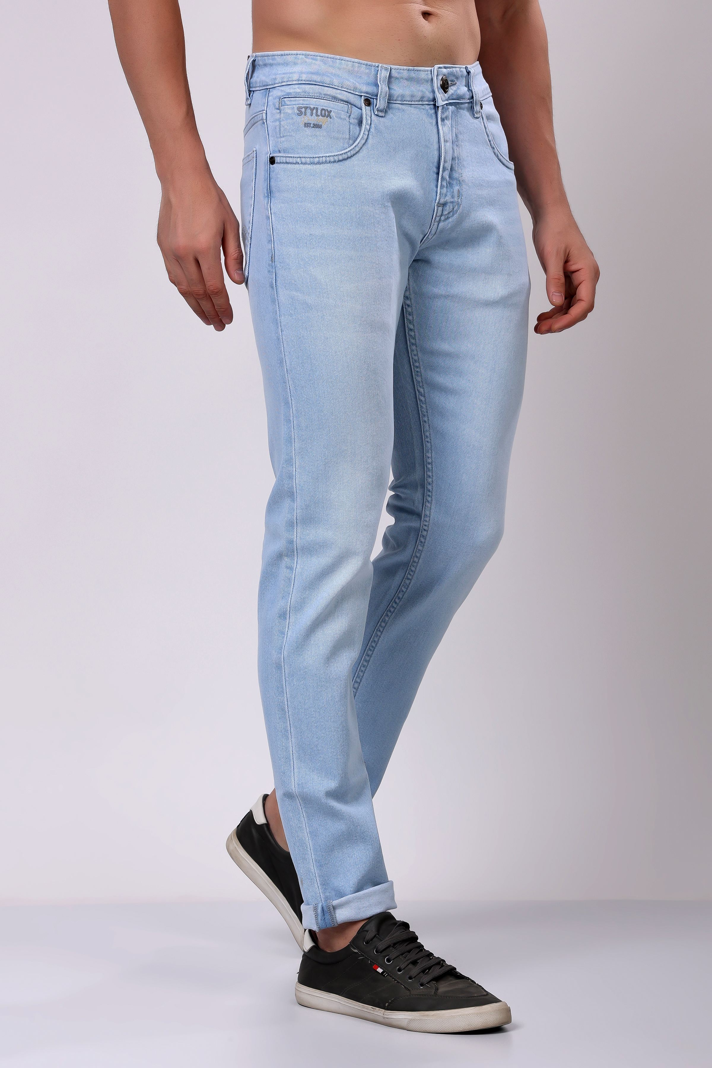 Stylox Slim Fit Denim Jeans - Sky Blue,