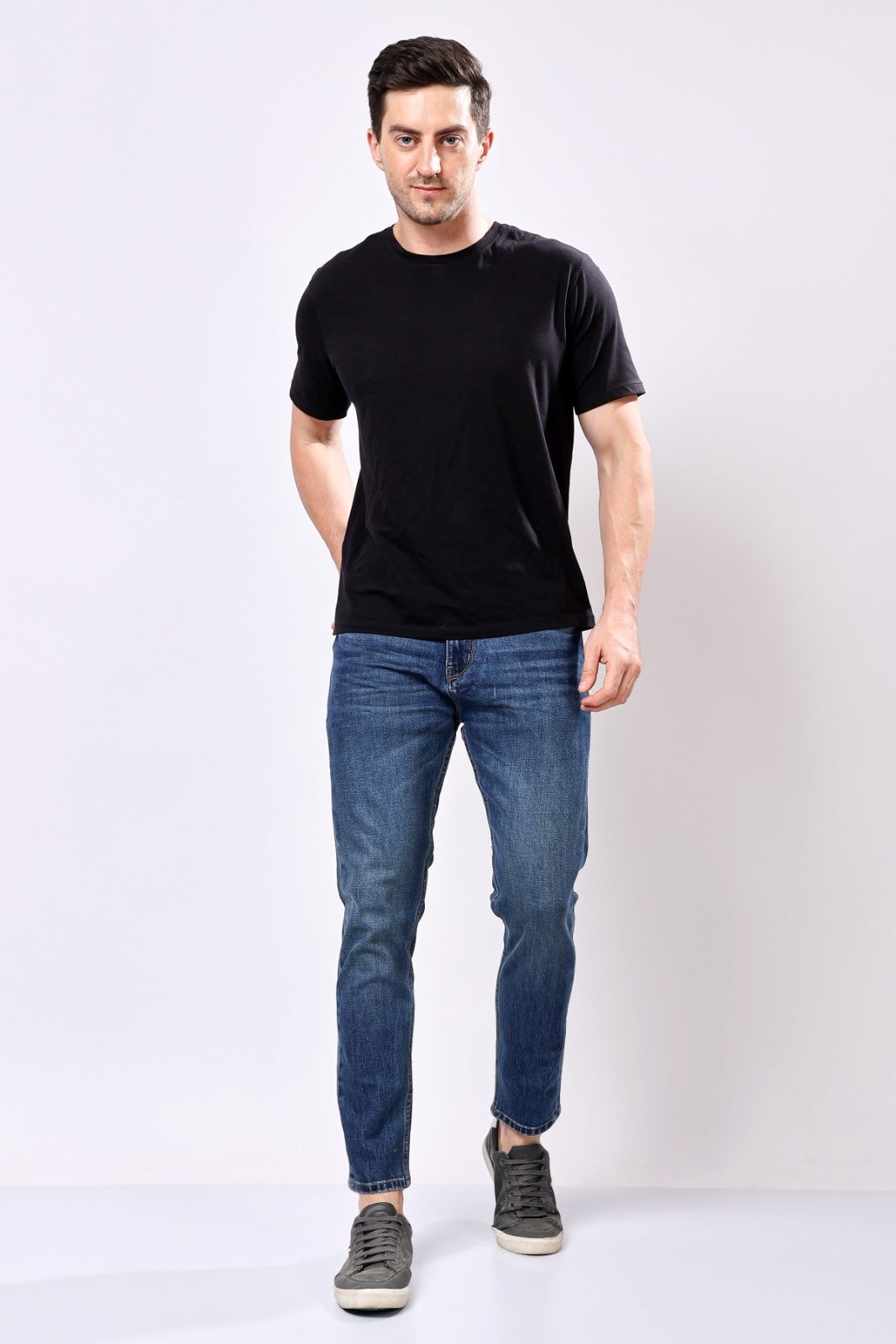 STYLOX Menâ€™s Greenish Blue Ankle Fit Jeans - Premium Denim, - Stylox