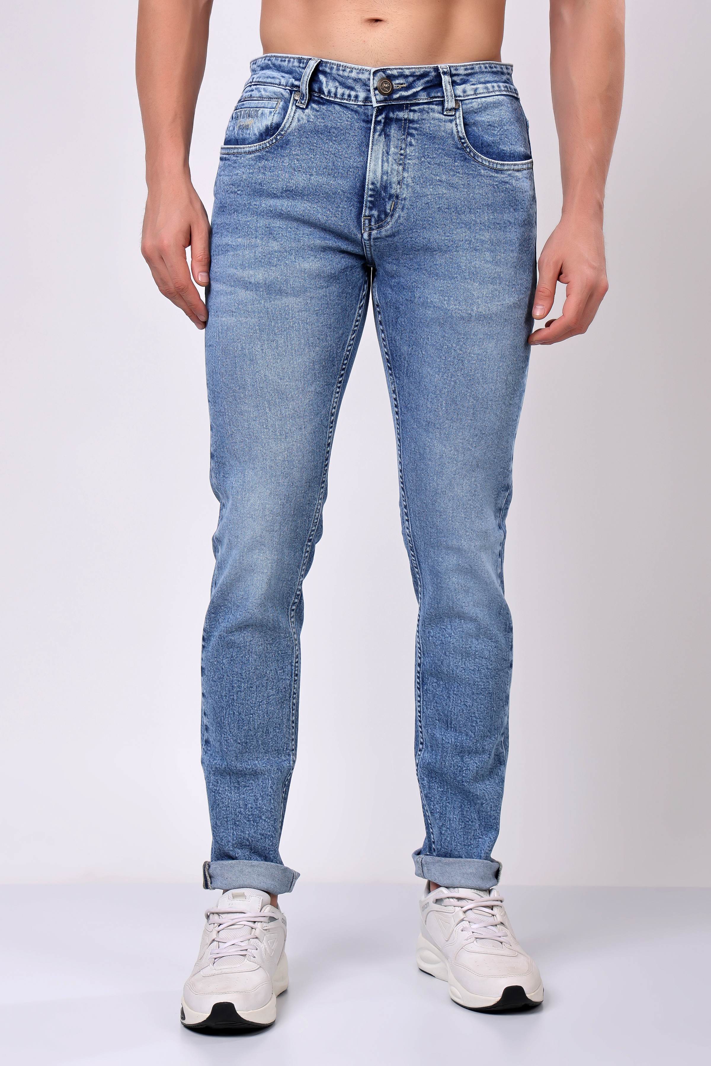 Stylox Slim Fit Denim Jeans - Sky Blue,