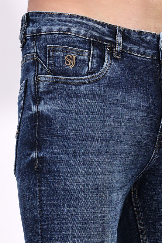 STYLOX Men’s Dark Blue Ankle Fit Jeans - Premium Denim,