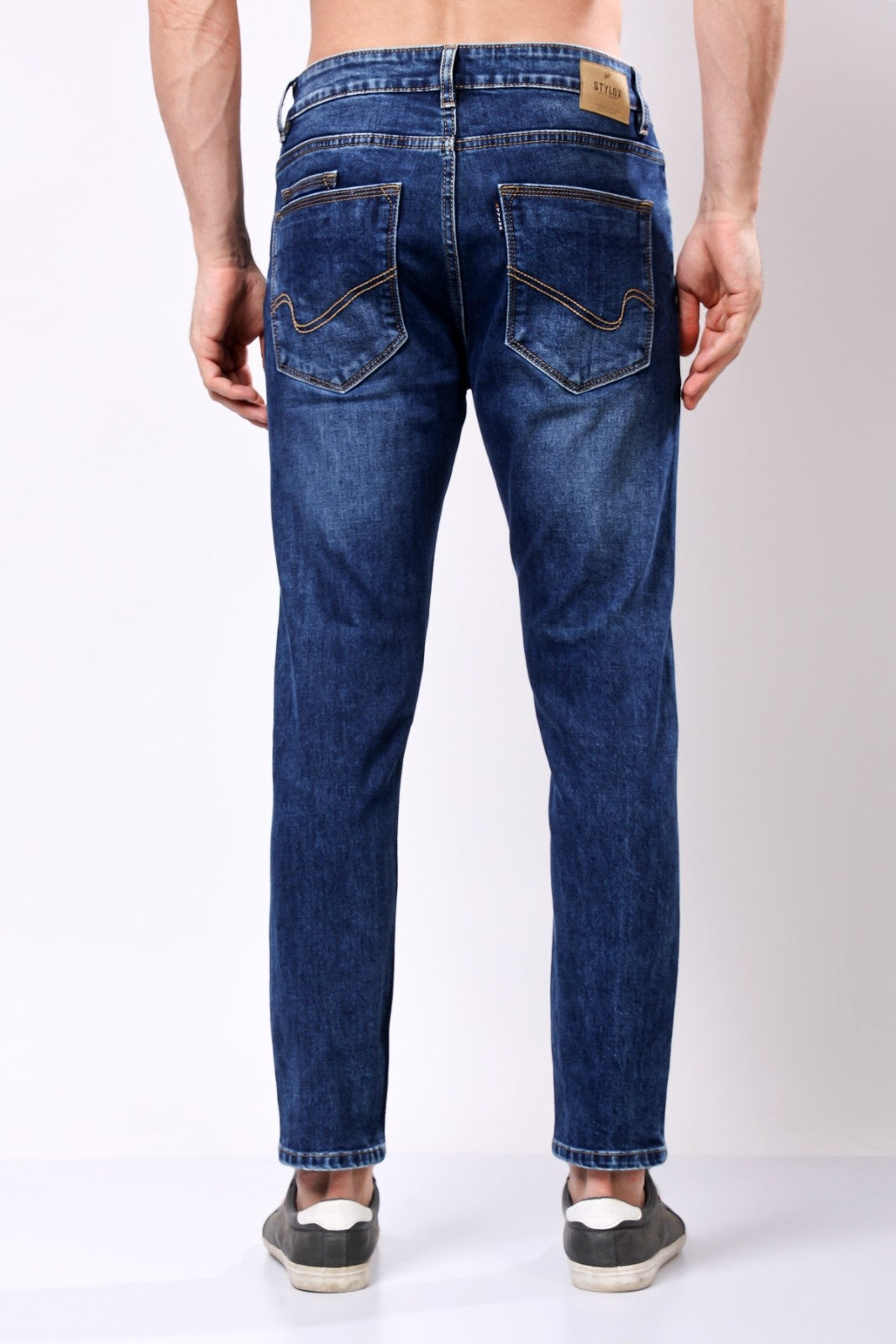 STYLOX Men’s Dark Blue Ankle Fit Jeans - Premium Denim,