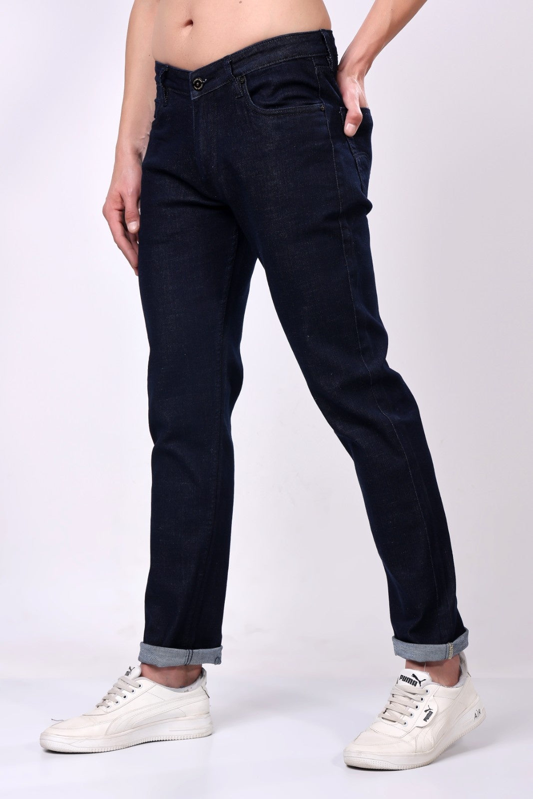 Stylox Slim Fit Mid-Rise Stretchable Denim Jeans for Men - Blue - Stylox