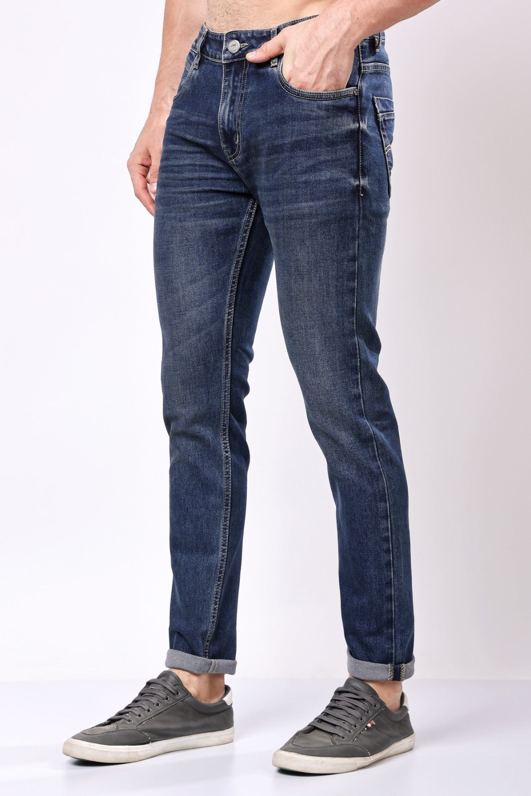 Stylox Slim Fit Denim Jeans - Dark Blue,
