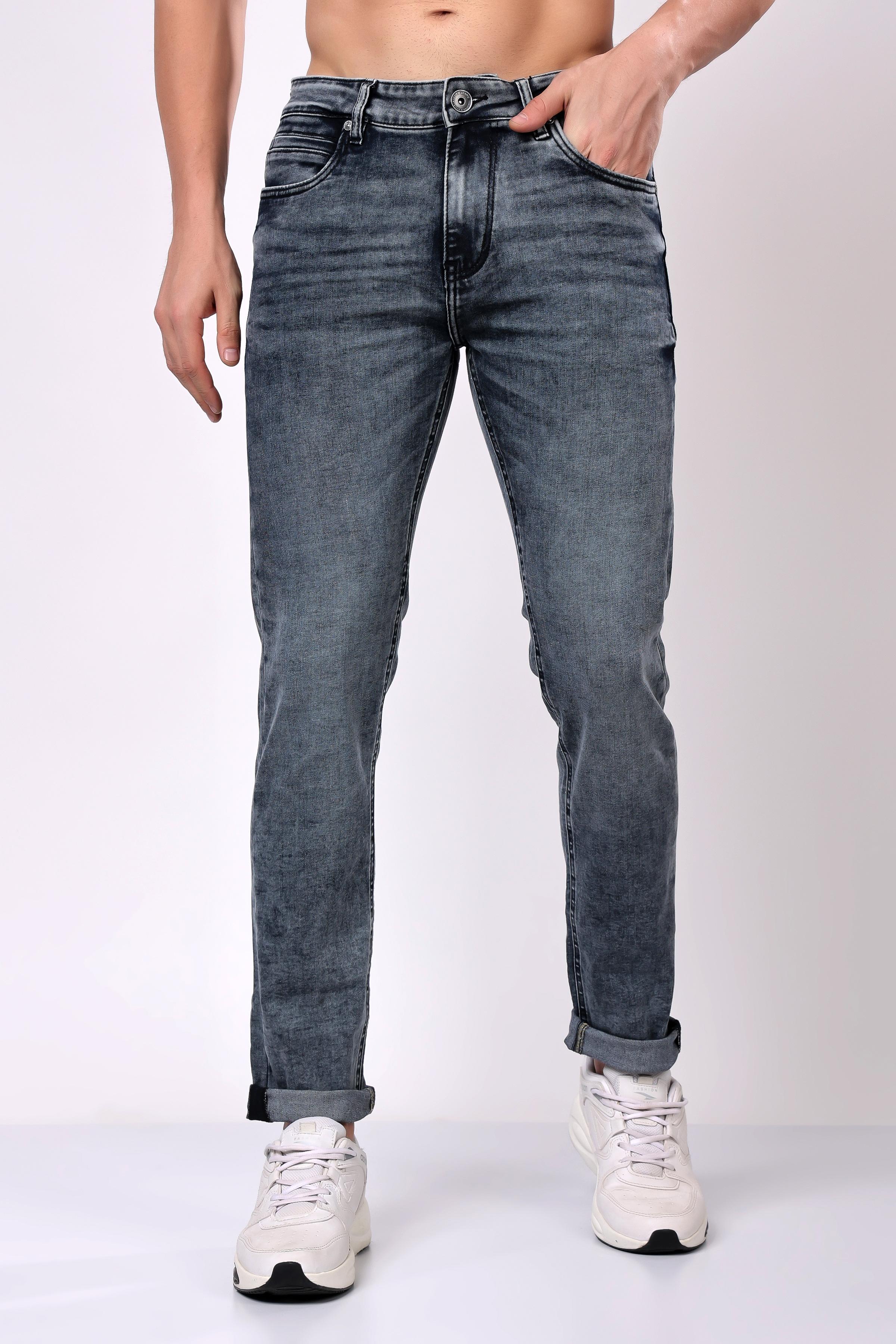Stylox Slim Fit Denim Jeans - Light Grey,